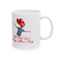 Valentine's Day Ceramic Mug – 'Best Dad Ever! Happy Valentine's Day' Cute Heart Character