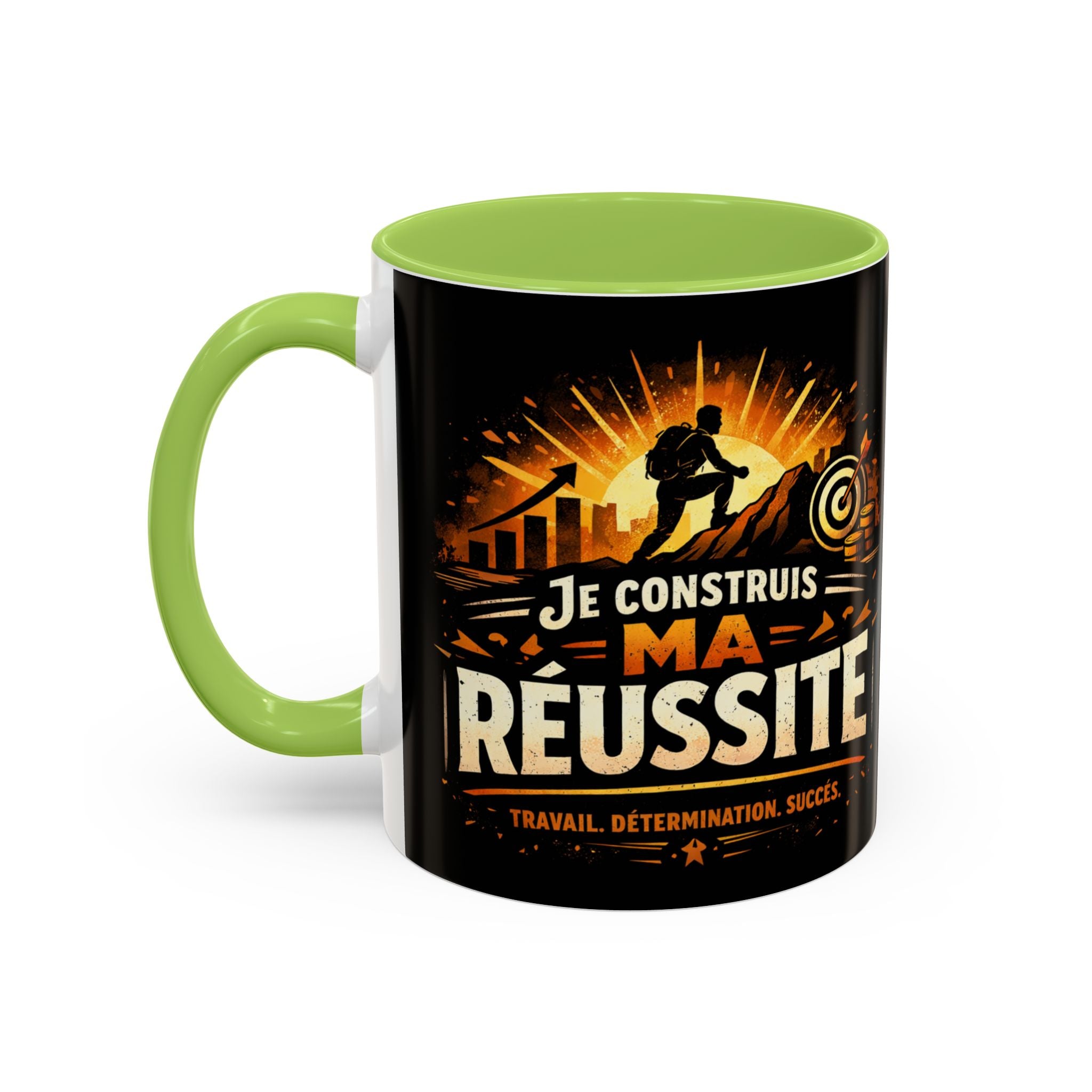 Motivational Coffee Mug — "Je Construis Ma Réussite" French Success Quote
