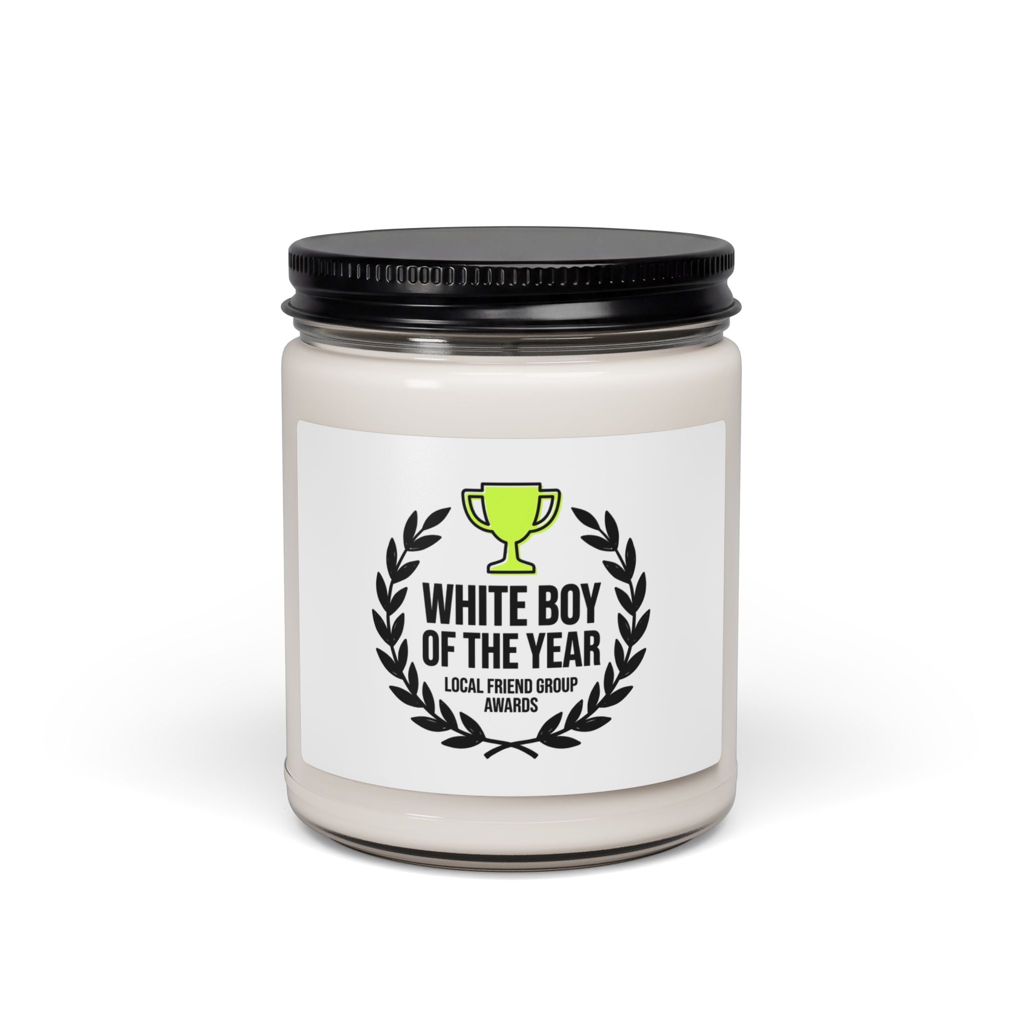White Boy of the Year Candle | Soy Candle, Minimal Meme, Black on White