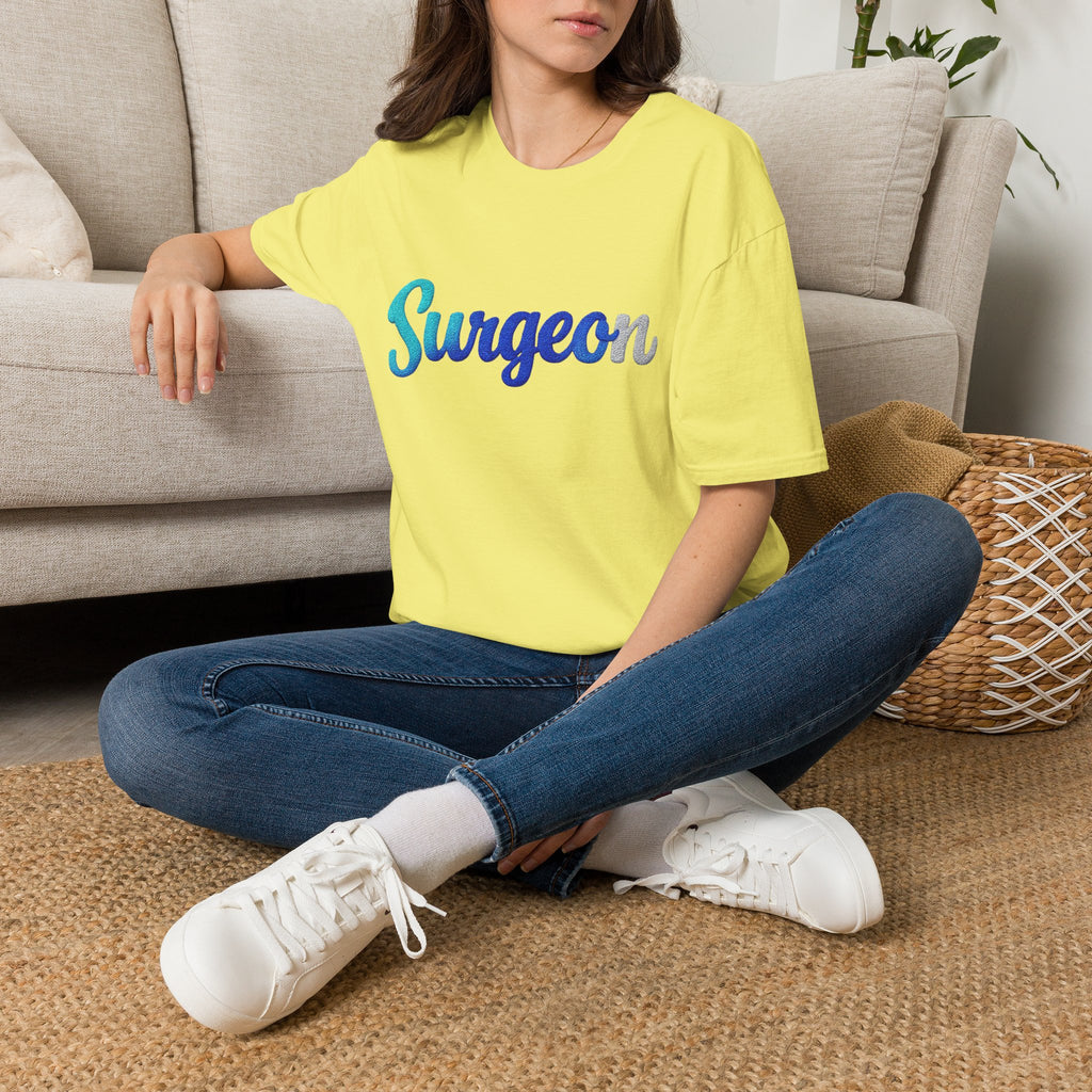Surgeon Script T-Shirt — Blue Gradient Medical Pride Tee
