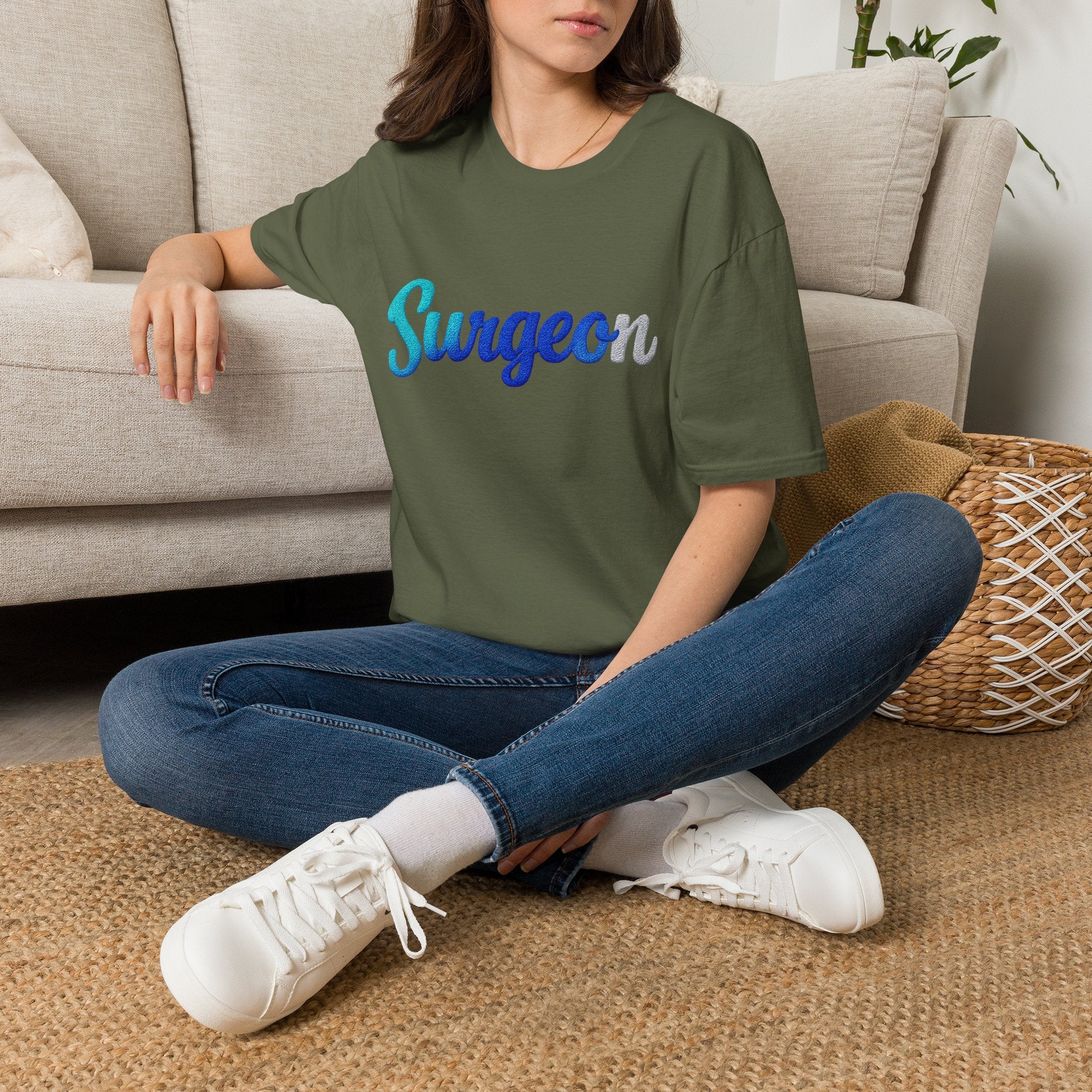 Surgeon Script T-Shirt — Blue Gradient Medical Pride Tee