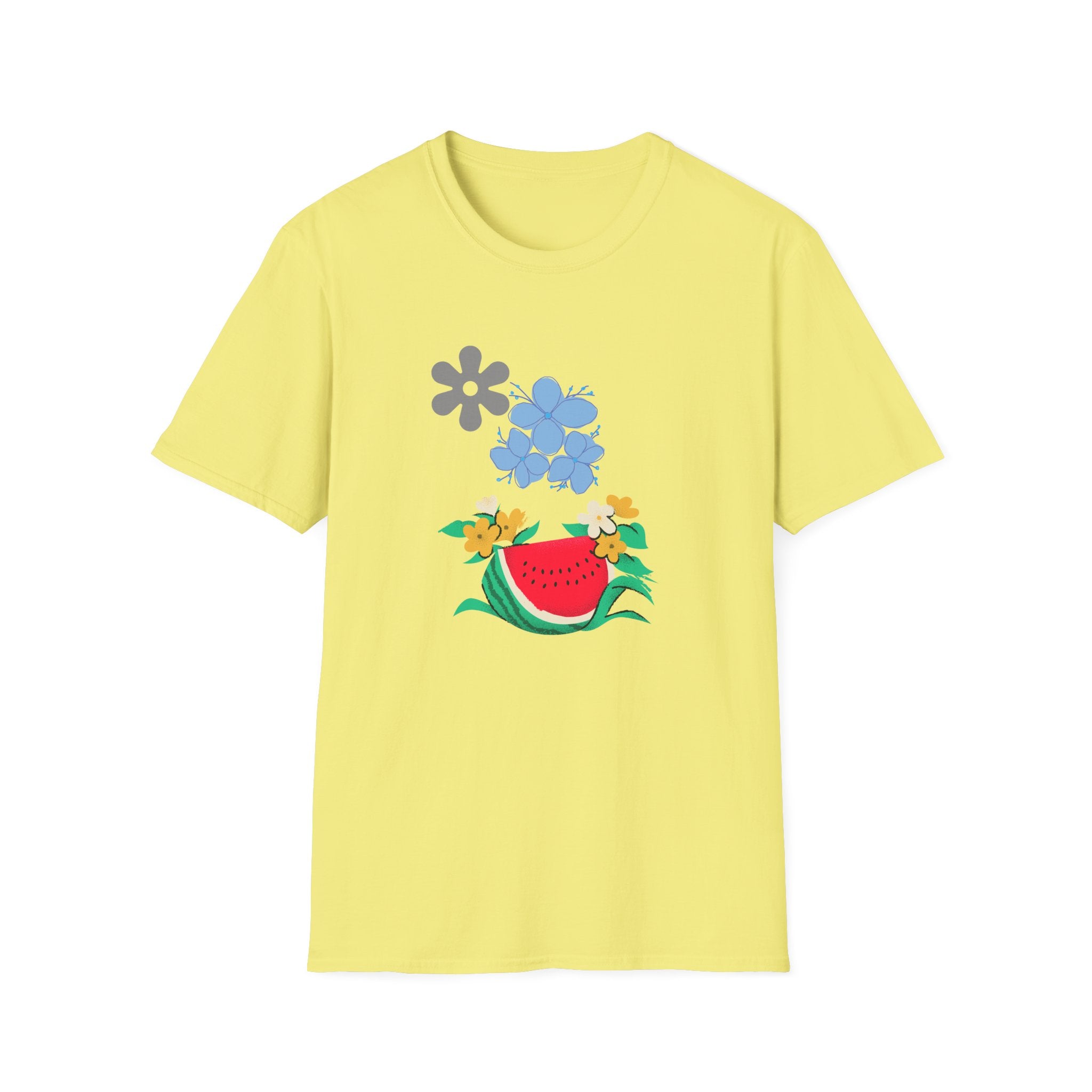 Watermelon Blossom Tee — Floral Fruit Graphic T-Shirt