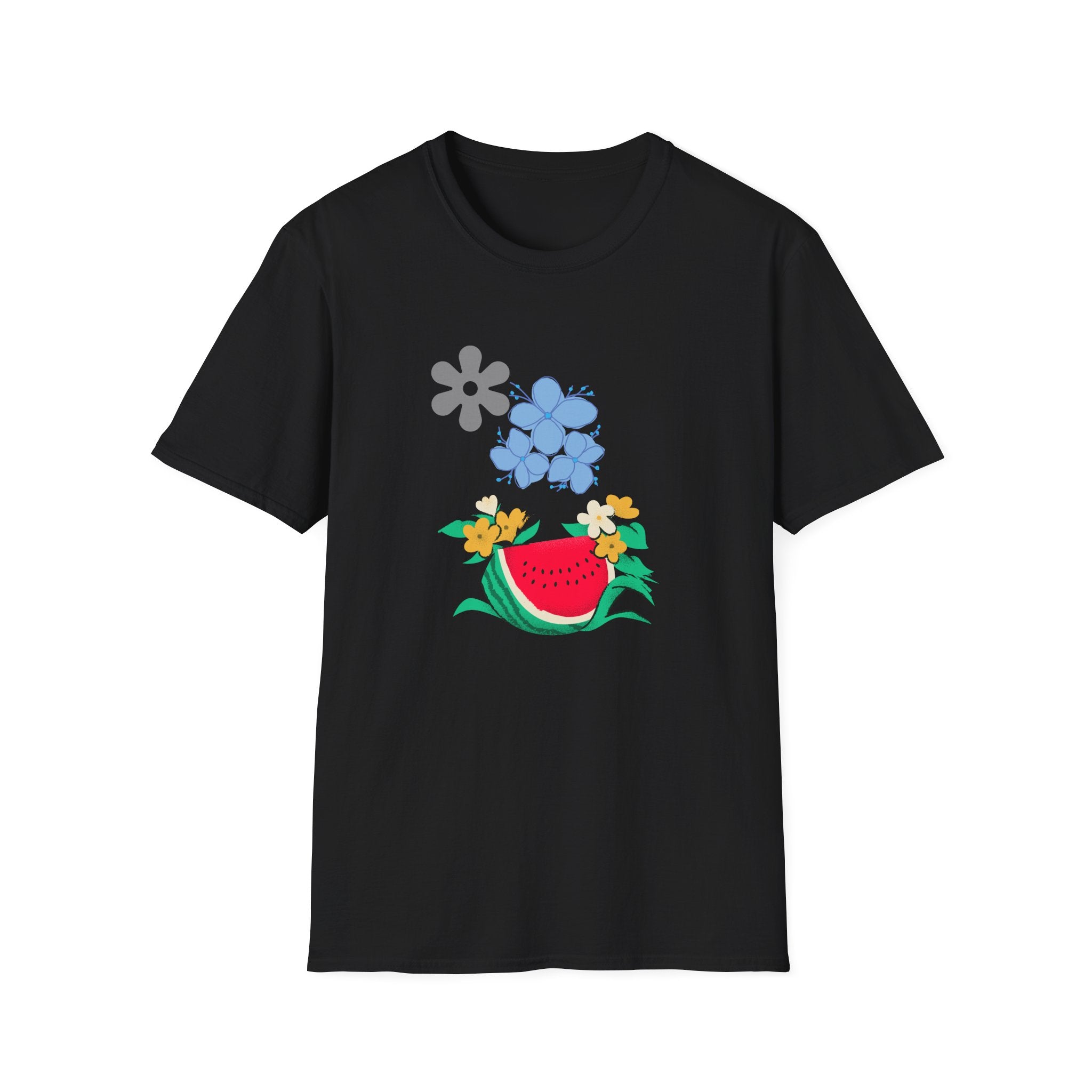 Watermelon Blossom Tee — Floral Fruit Graphic T-Shirt