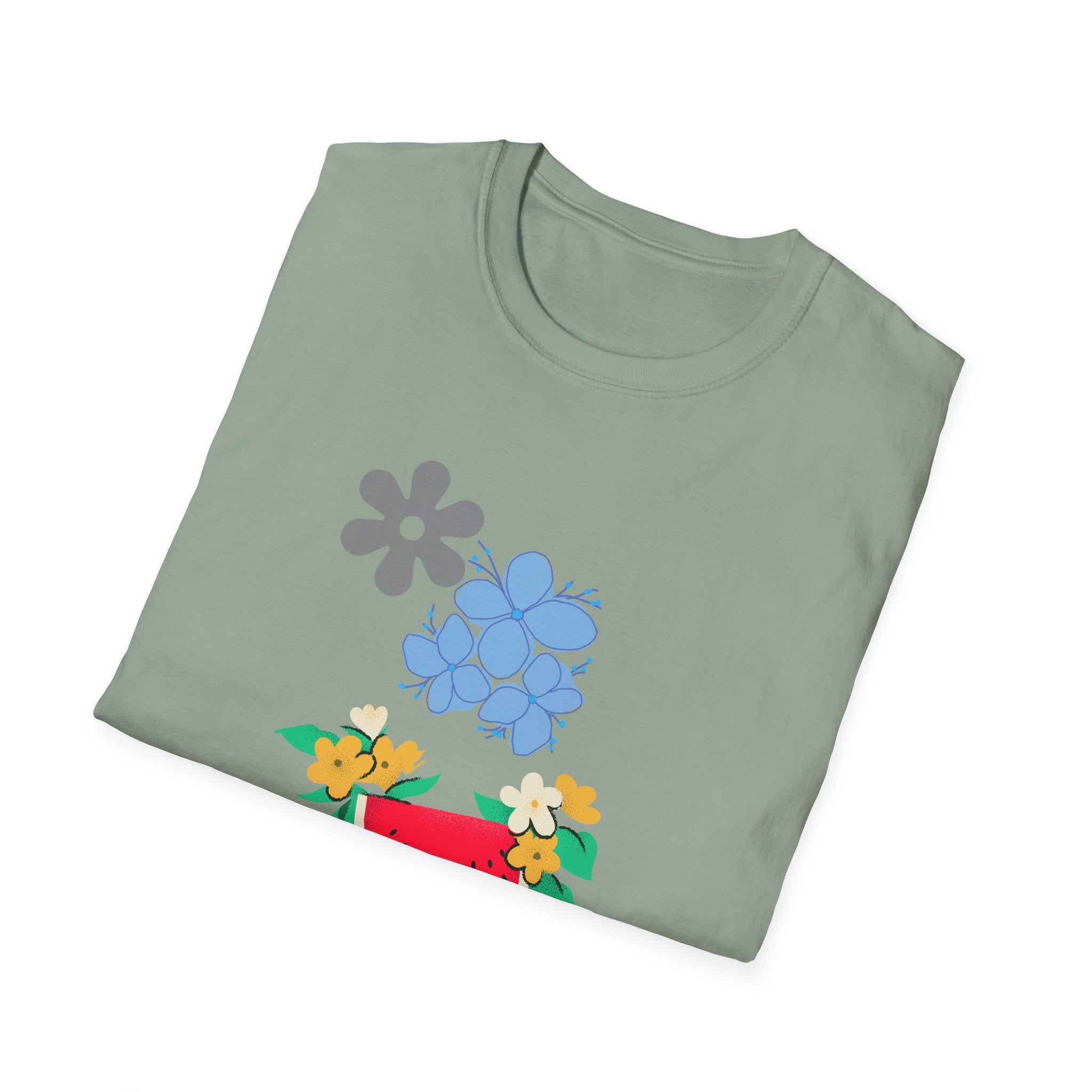 Watermelon Blossom Tee — Floral Fruit Graphic T-Shirt
