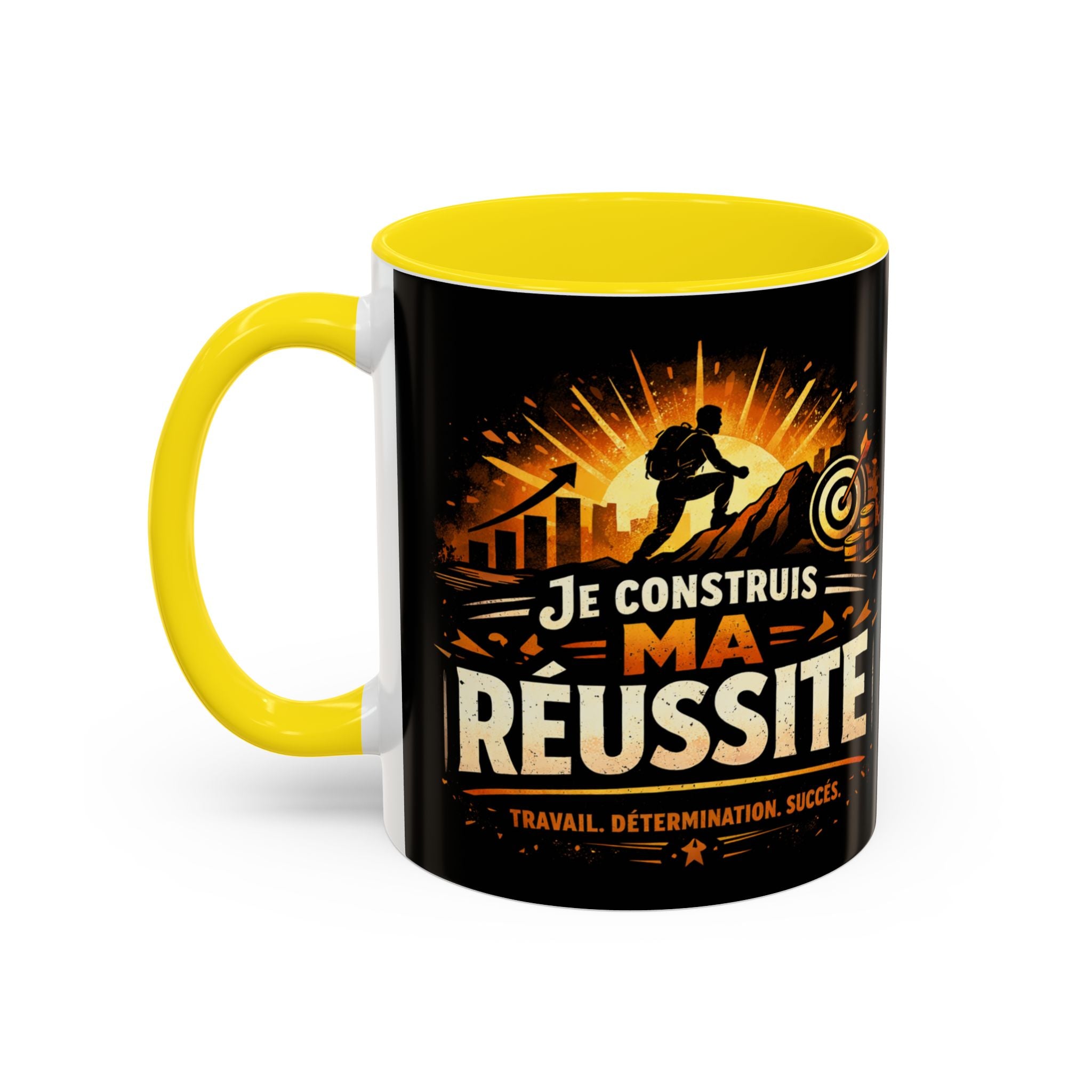 Motivational Coffee Mug — "Je Construis Ma Réussite" French Success Quote