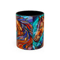Stained Glass Horse Accent Coffee Mug – Colorful Equine Art (11/15 oz)