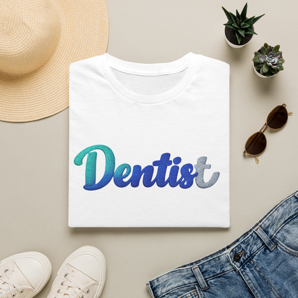 Dentist T-Shirt — Gradient Script Dental Tee for Hygienists & Dentists