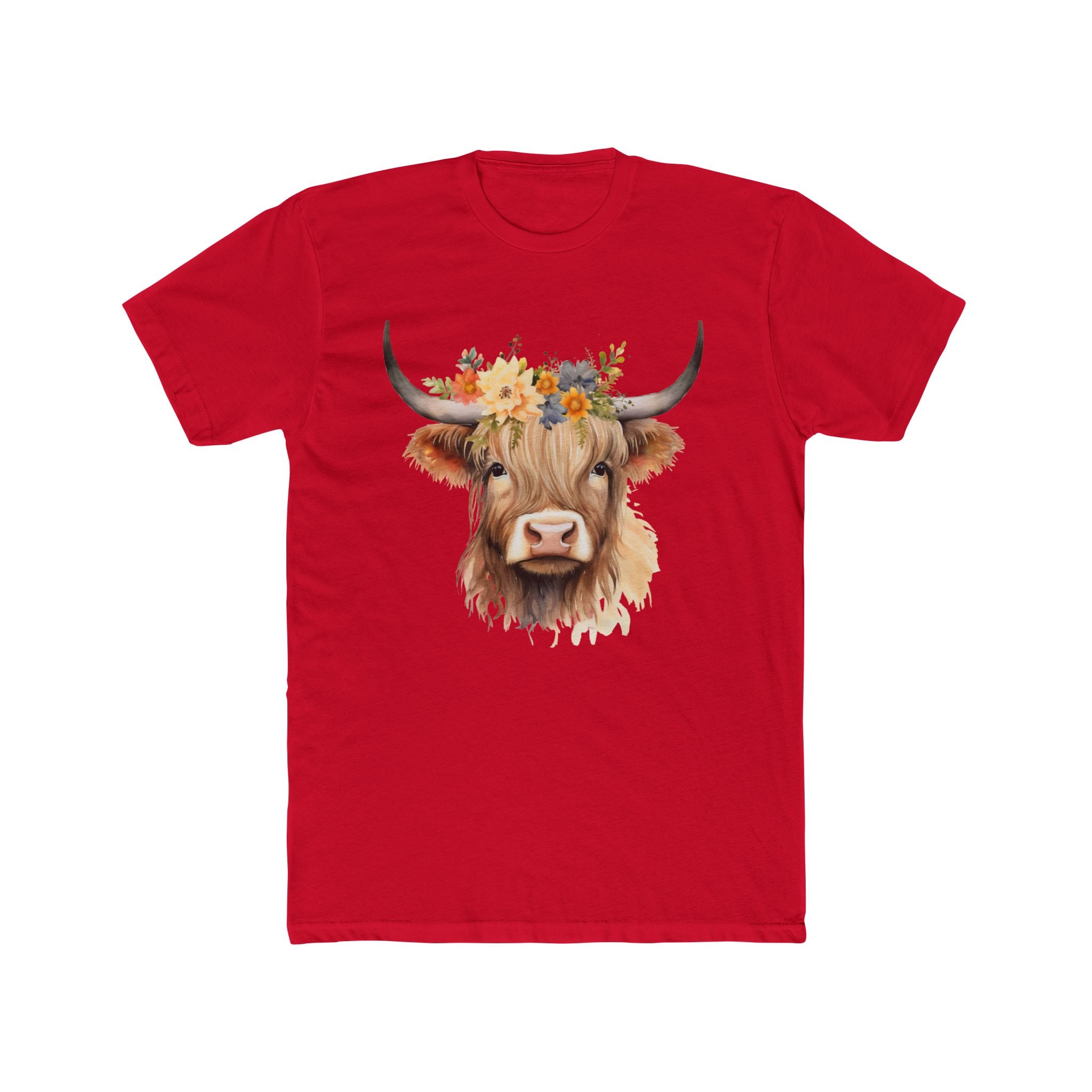 Fearlesss Highland Cow - Watercolor Floral Art