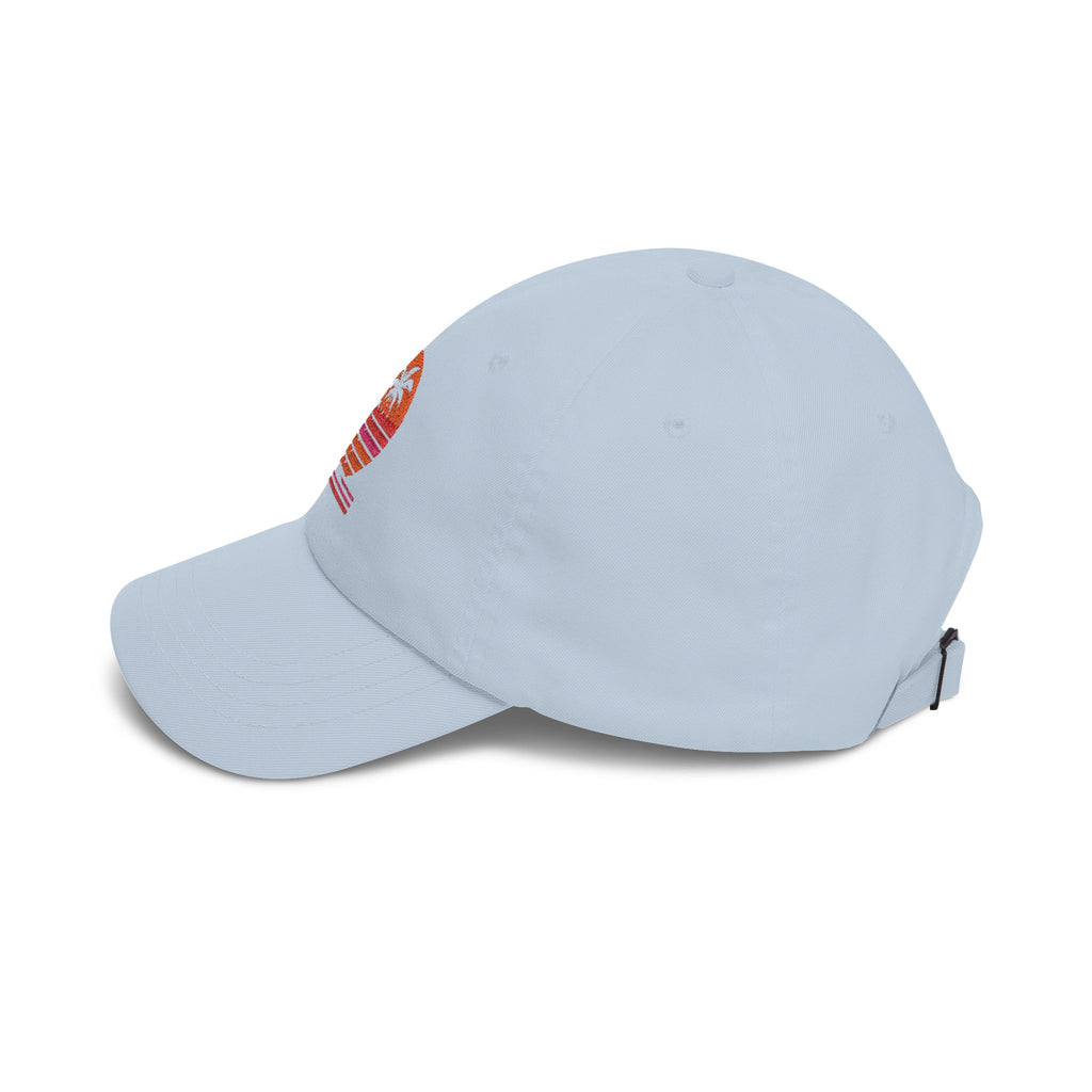 Dad Cap — Retro Sunset Palm Tree Embroidered Hat