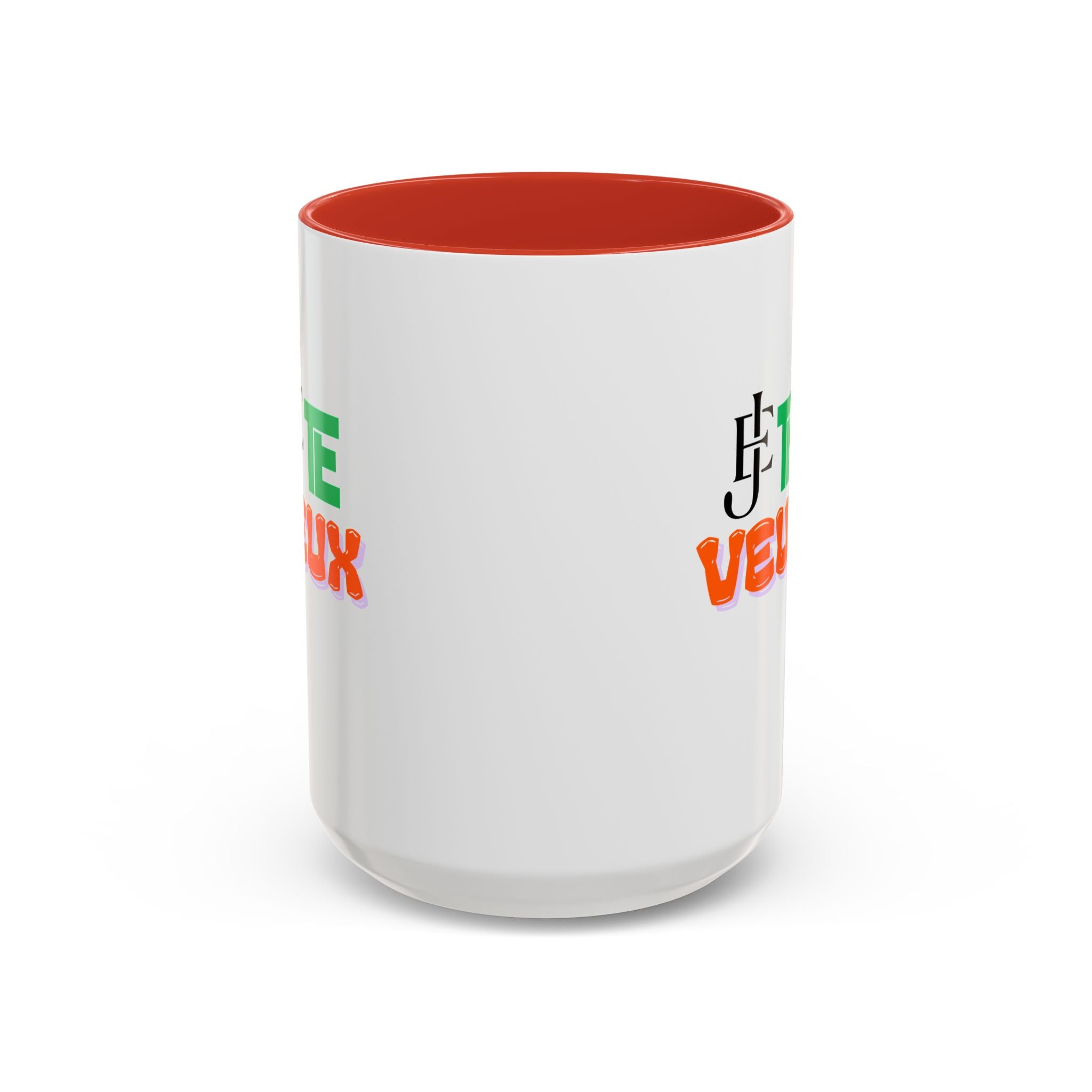 French Phrase Accent Mug — "Je Te Veux" Colorful Ceramic Coffee Mug (11/15oz)