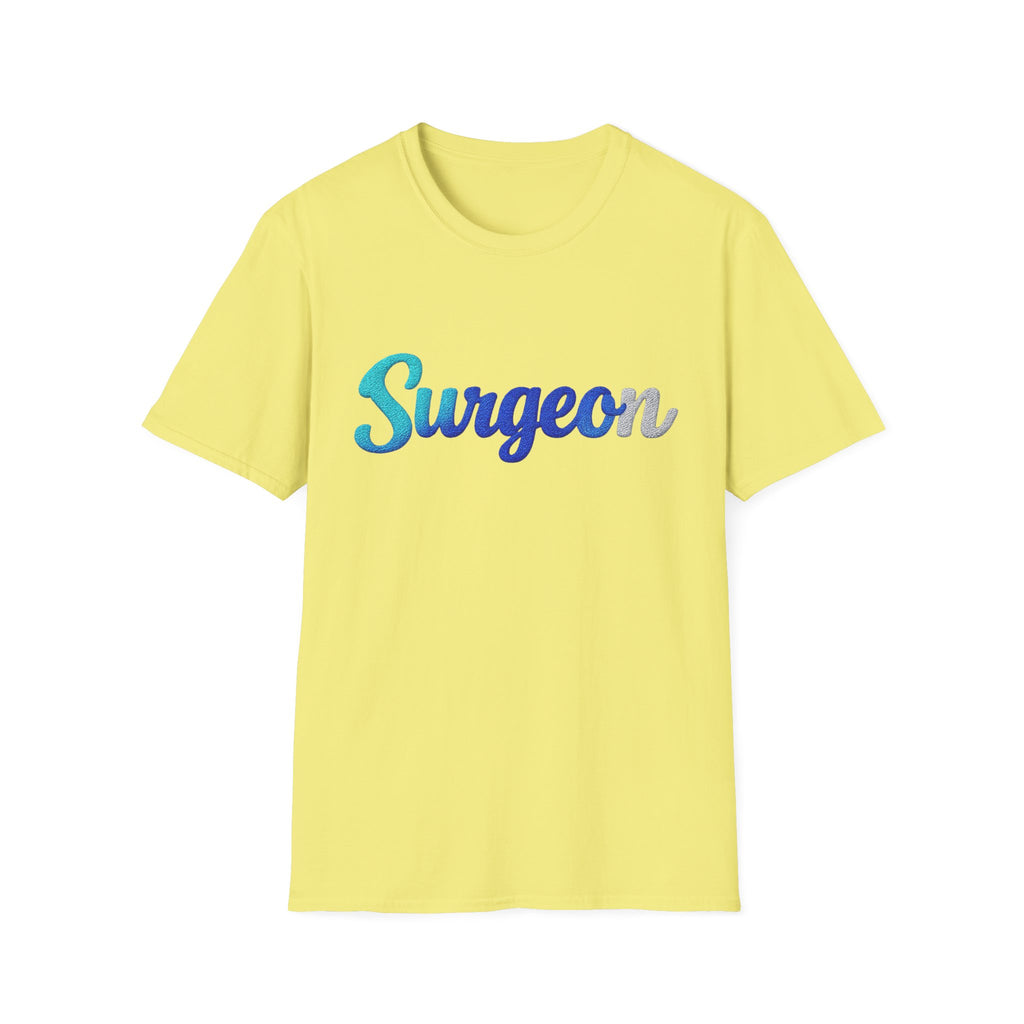 Surgeon Script T-Shirt — Blue Gradient Medical Pride Tee