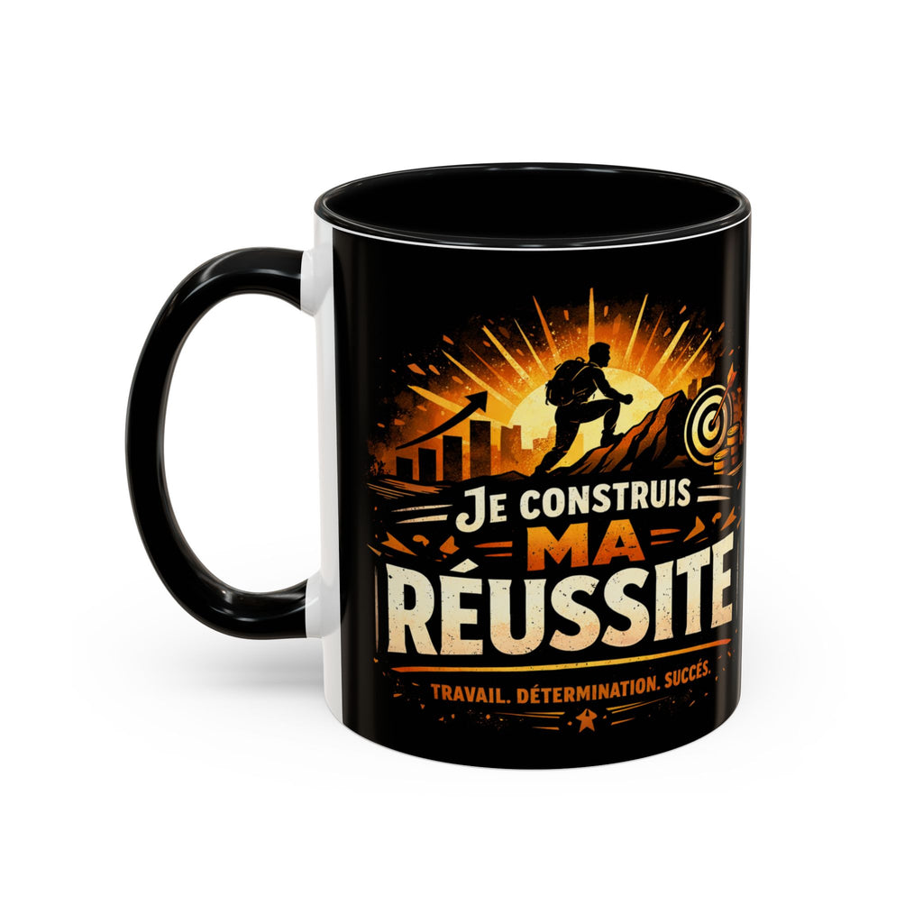 Motivational Coffee Mug — "Je Construis Ma Réussite" French Success Quote