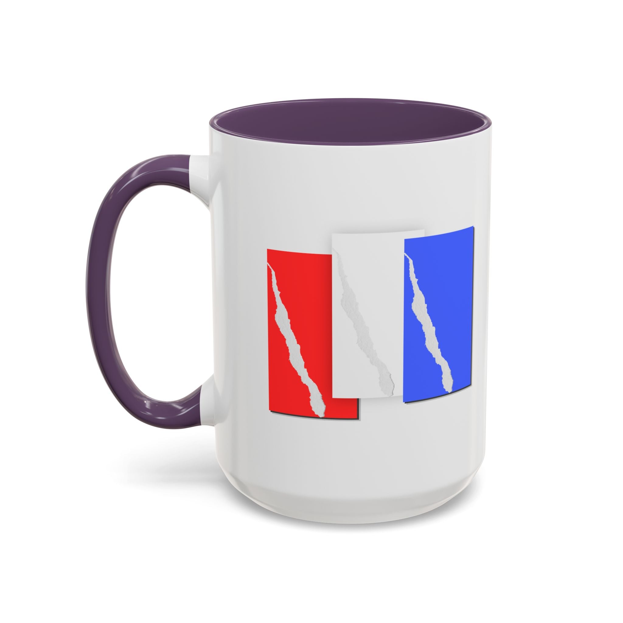 Accent Coffee Mug — Red, White & Blue Abstract Stripe Design (11/15oz)