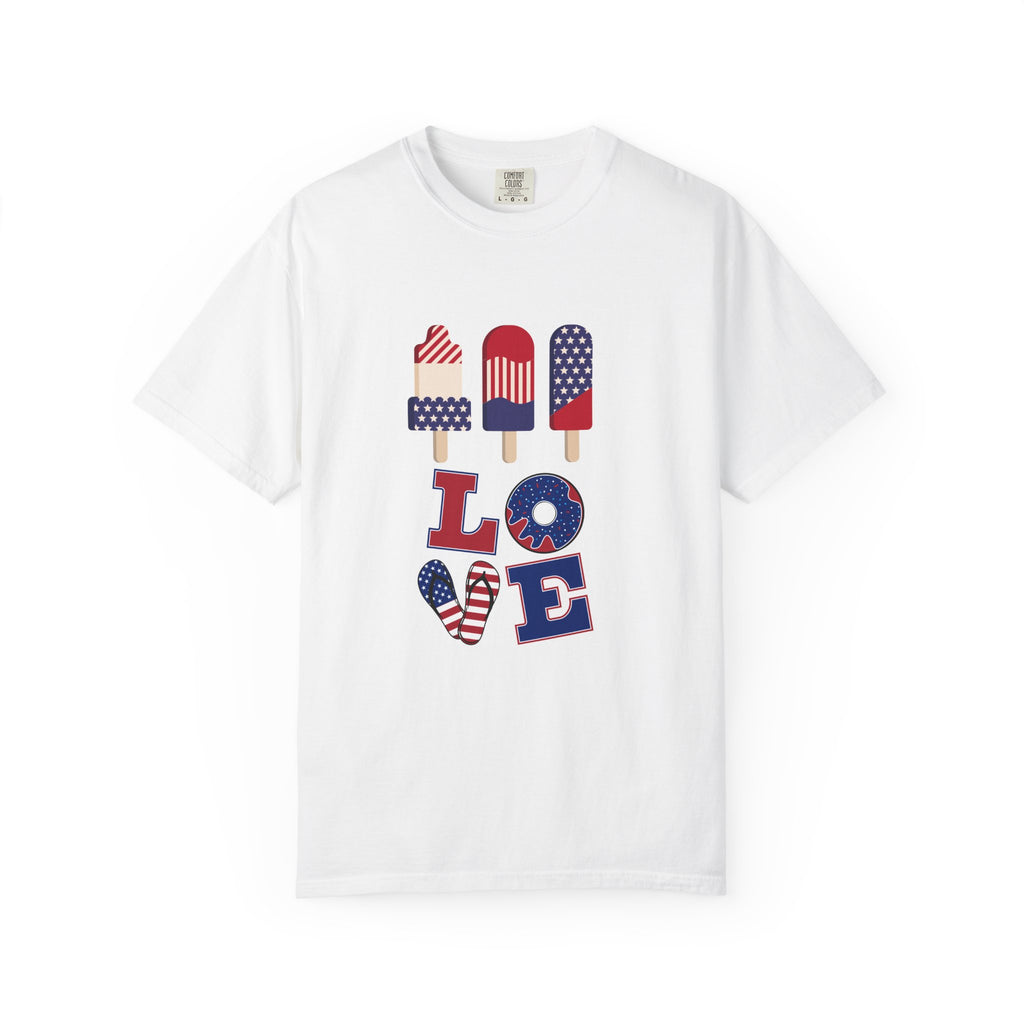 Patriotic "LOVE" Popsicle T‑Shirt — 4th of July Americana Tee