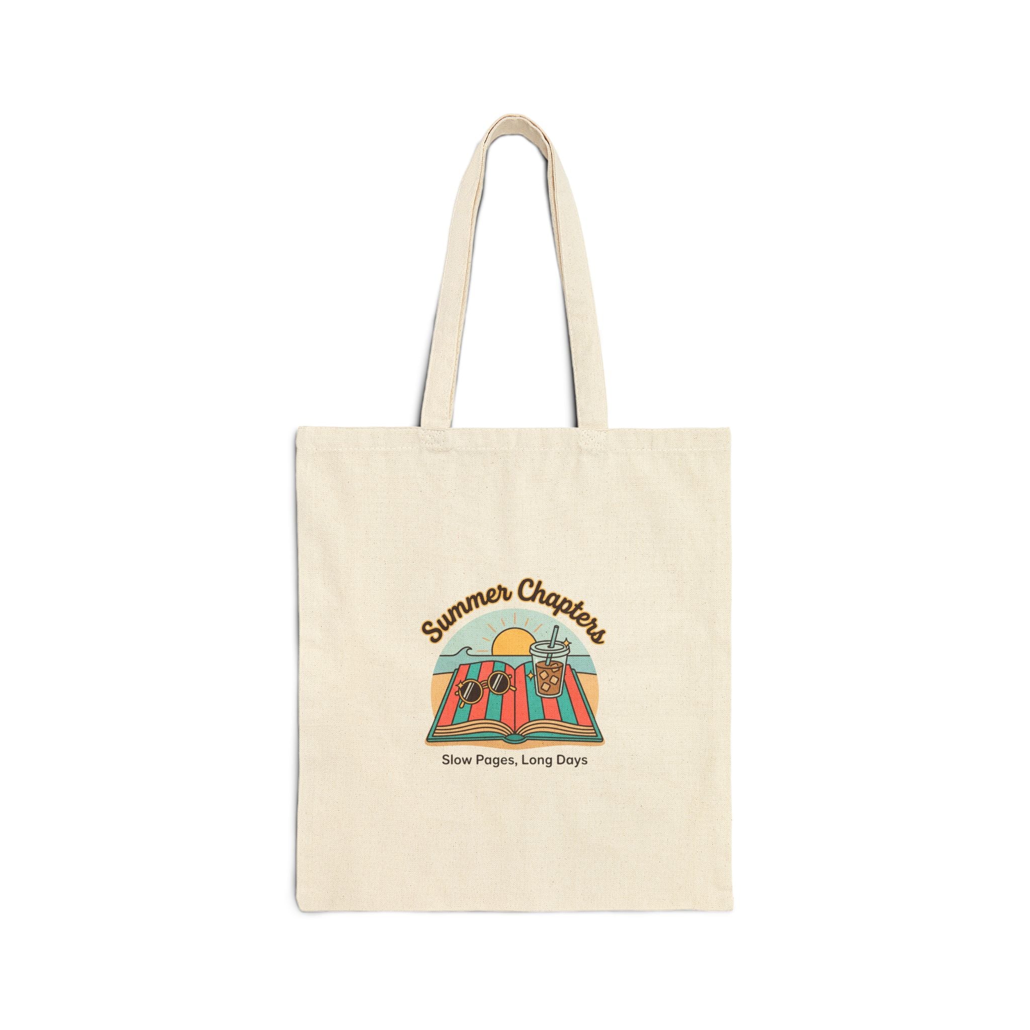 Summer Chapters Tote, summer aesthetic coastal vibes, retro hand-drawn pastel