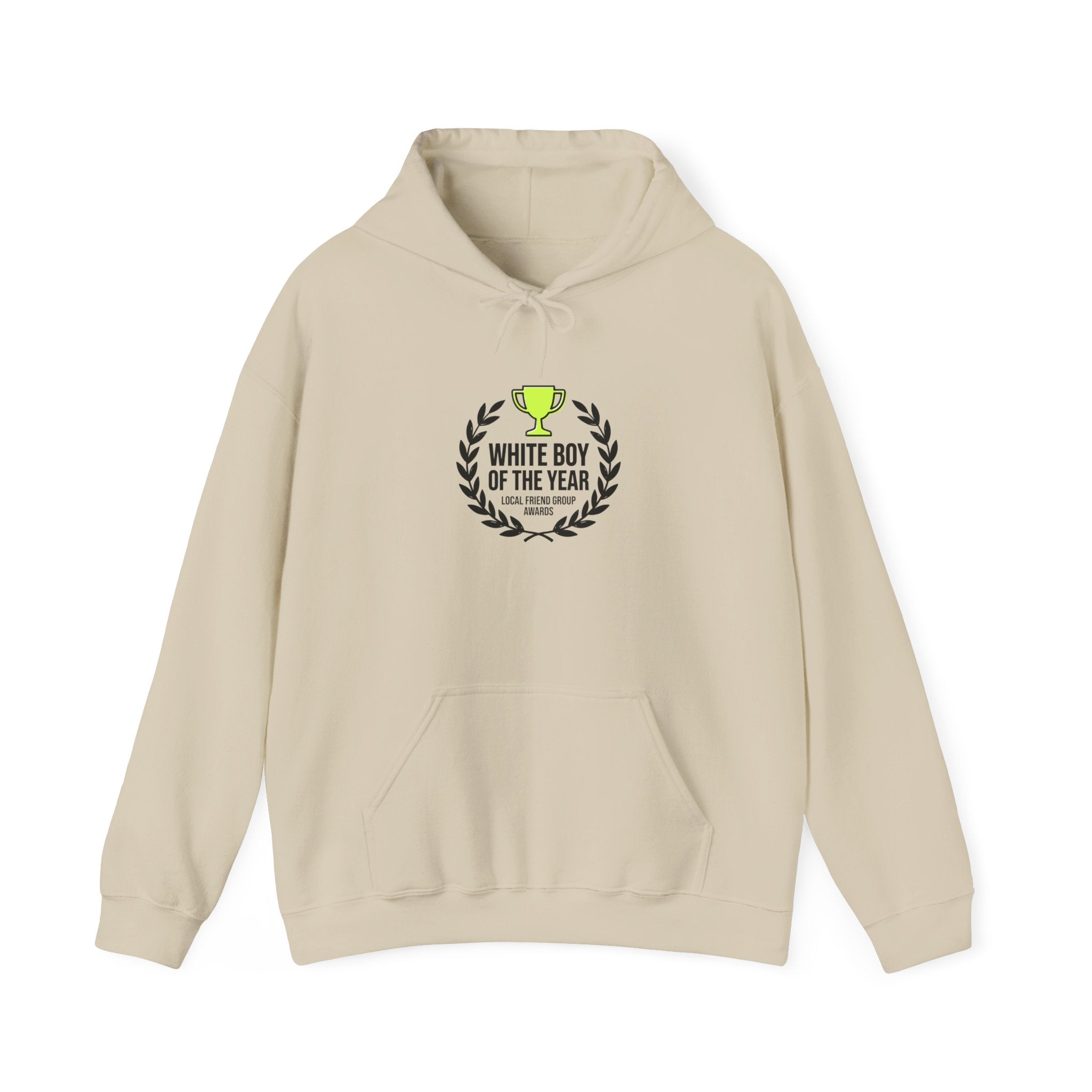 White Boy of the Year Hoodie | minimal meme, bold text