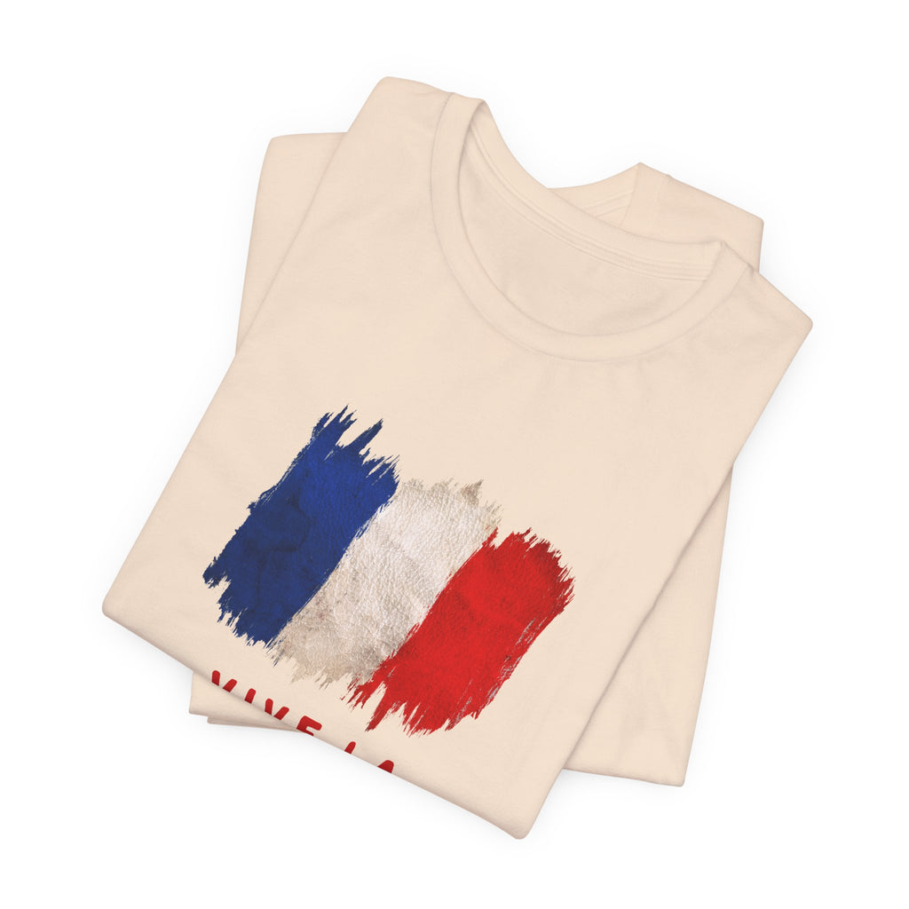 Vive La France T‑Shirt — French Flag Brushstroke Tee