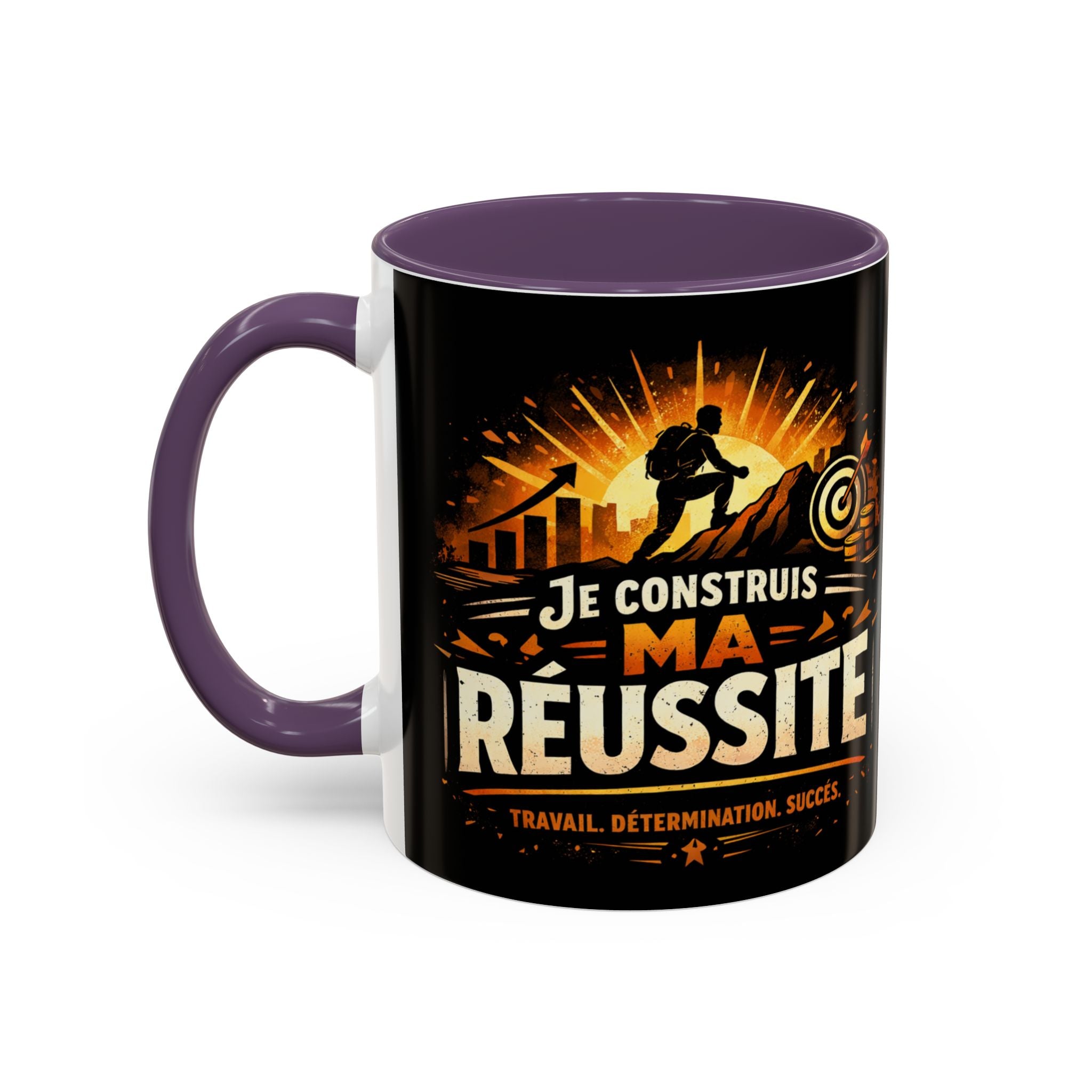 Motivational Coffee Mug — "Je Construis Ma Réussite" French Success Quote