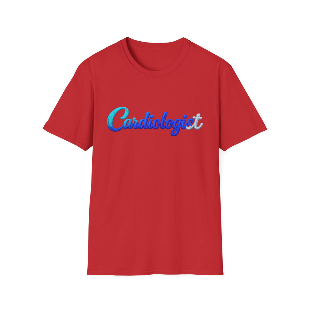 Cardiologist Script Tee — Blue Gradient Medical Doctor Shirt