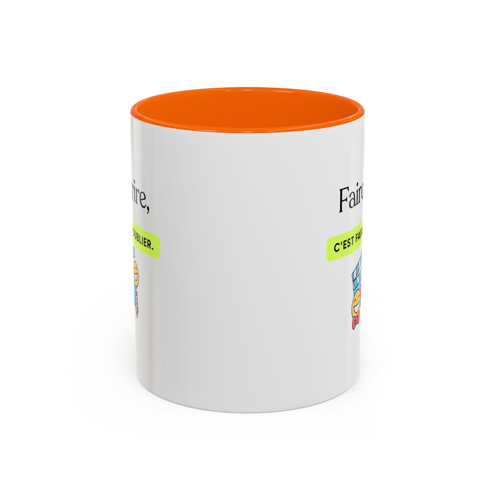 French Quote Accent Coffee Mug — "Faire rire, c'est faire oublier." (11/15oz)