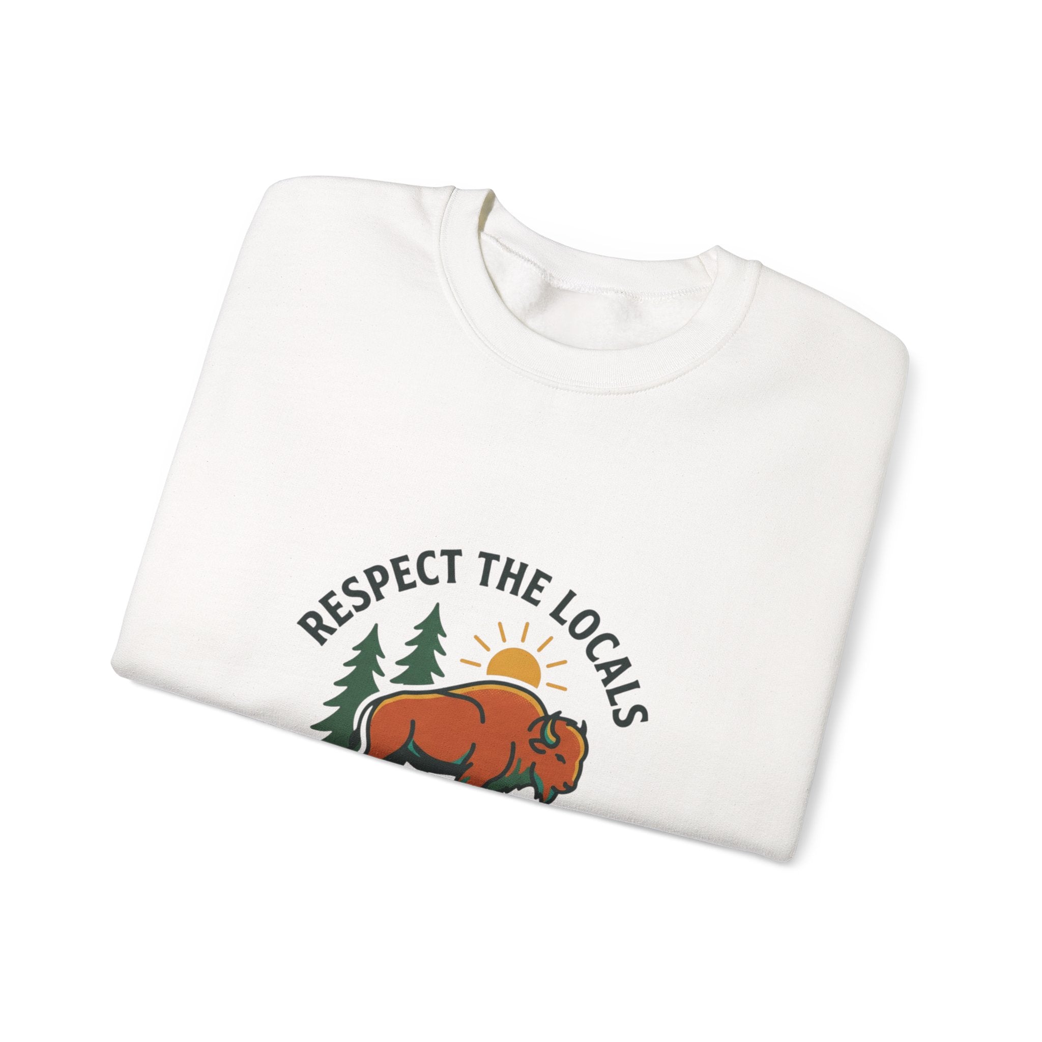 Respect the Locals Buffalo Crewneck Sweatshirt | Protect Our National Parks, hiking