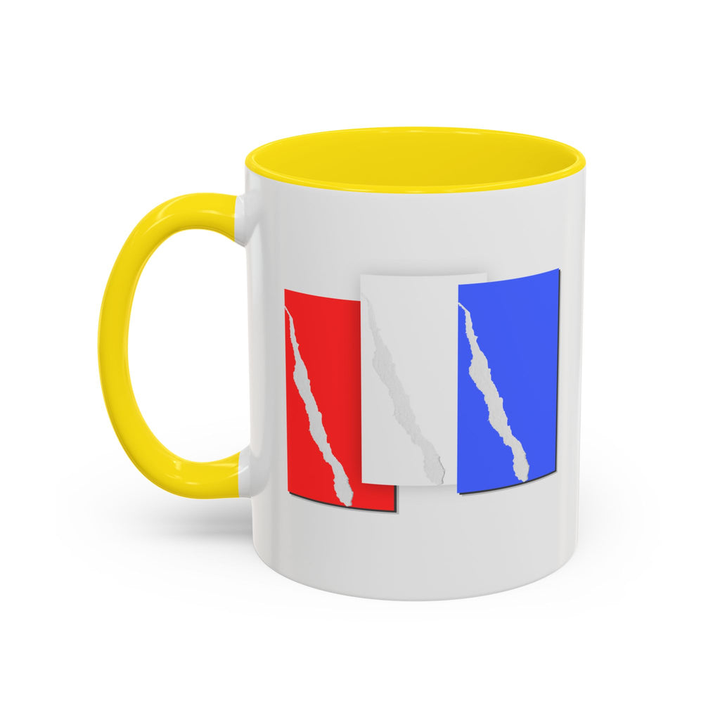 Accent Coffee Mug — Red, White & Blue Abstract Stripe Design (11/15oz)