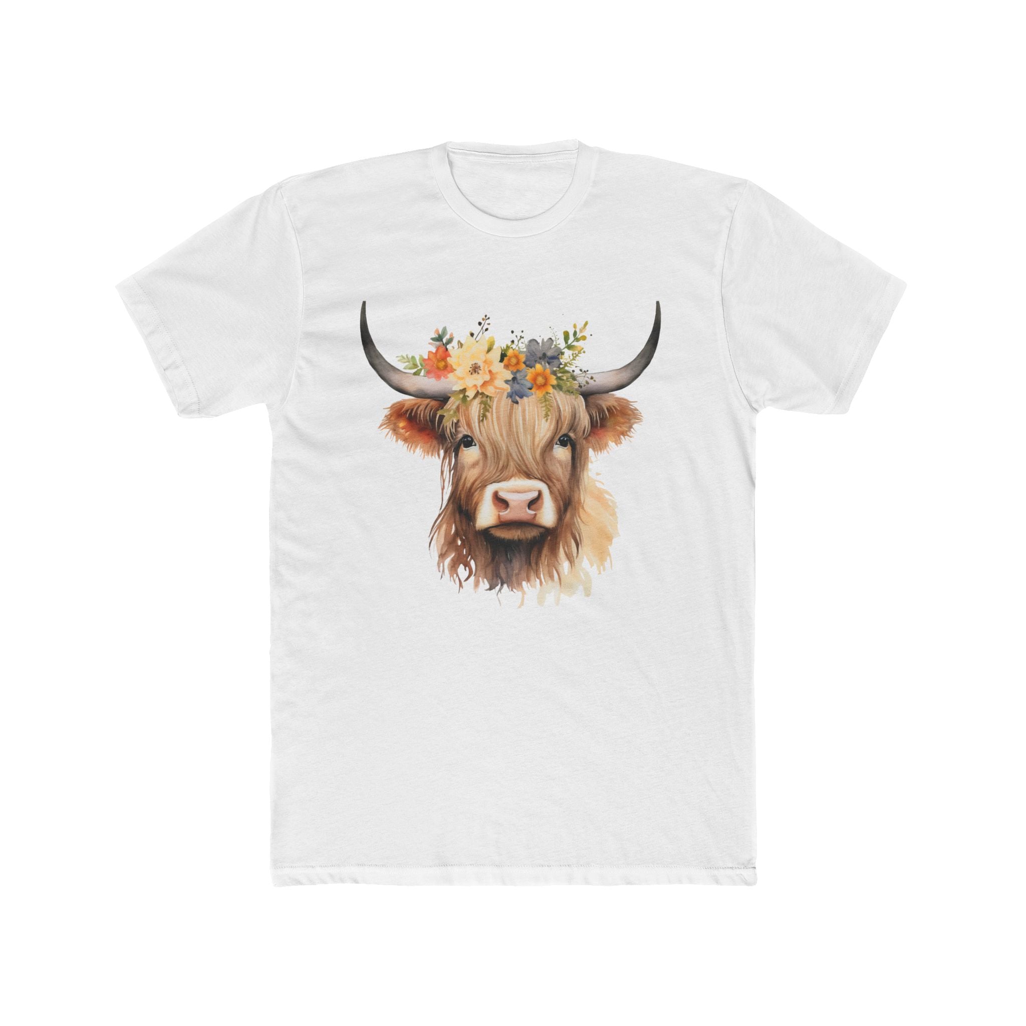Fearlesss Highland Cow - Watercolor Floral Art
