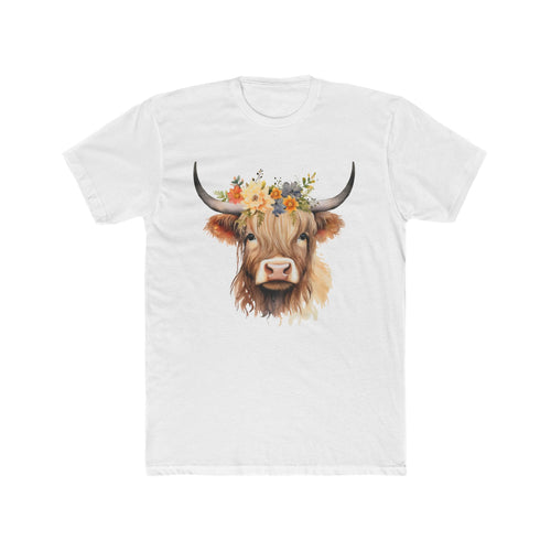 Fearless Highland Cow Watercolor Floral Art T-Shirt