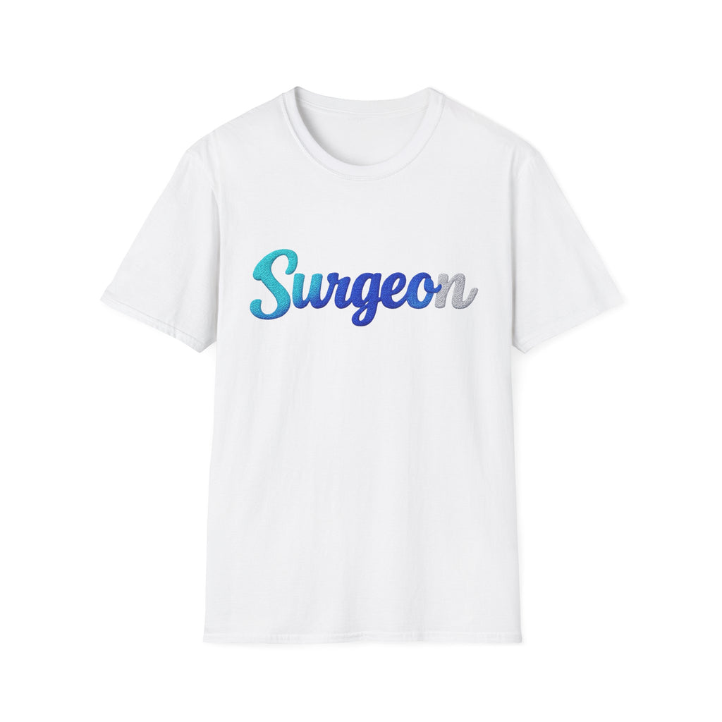 Surgeon Script T-Shirt — Blue Gradient Medical Pride Tee