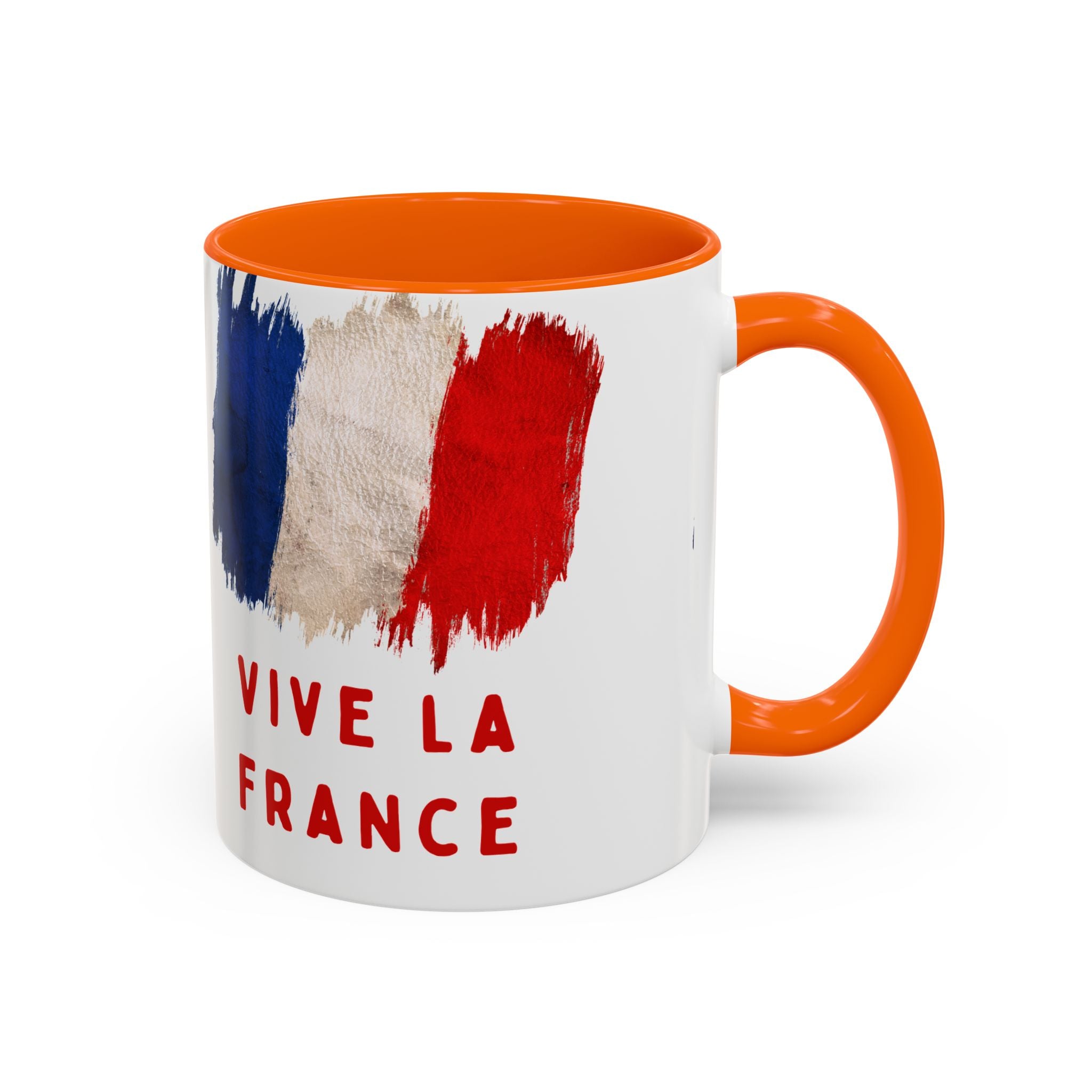 Vive La France Accent Coffee Mug — French Flag Brushstroke 11/15oz