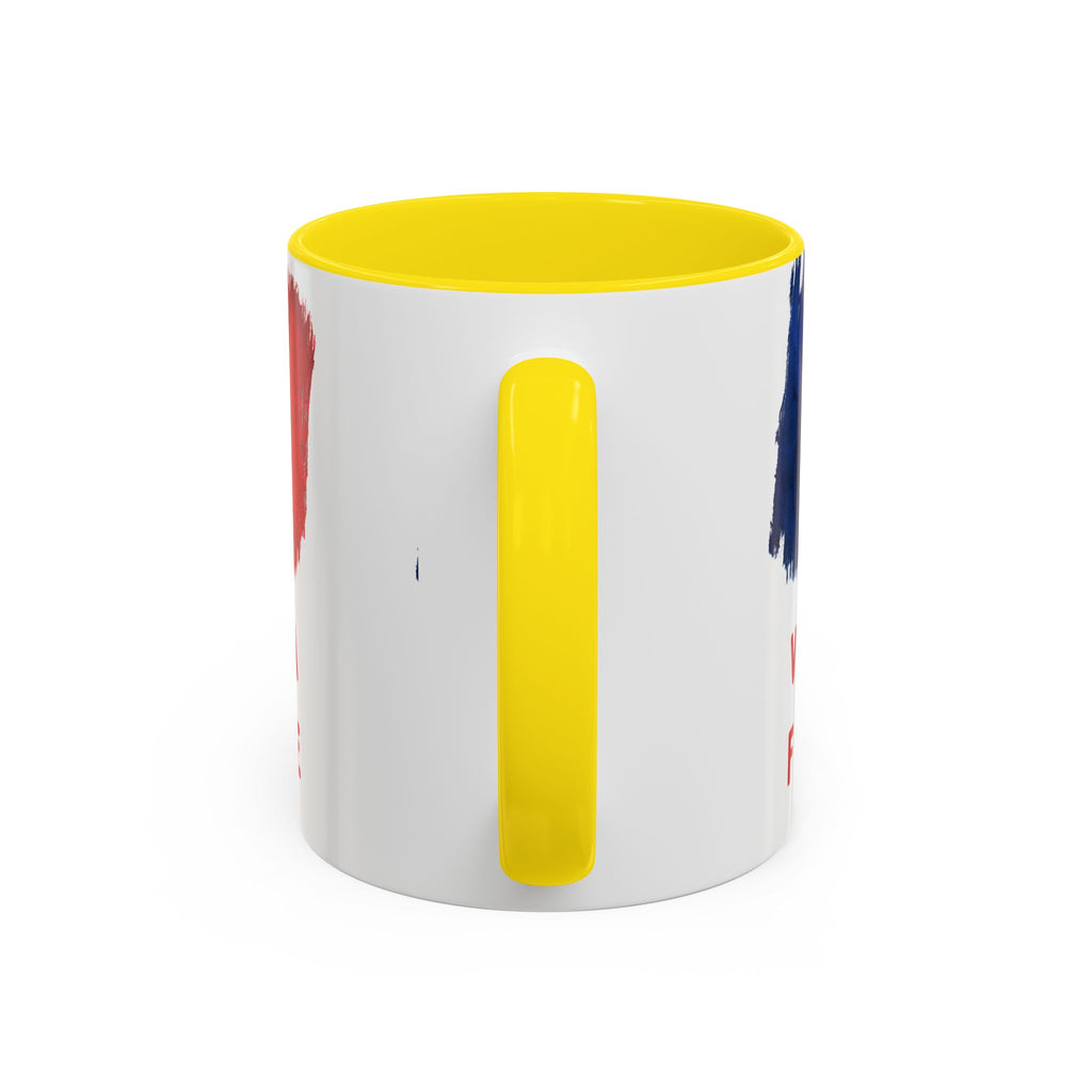Vive La France Accent Coffee Mug — French Flag Brushstroke 11/15oz