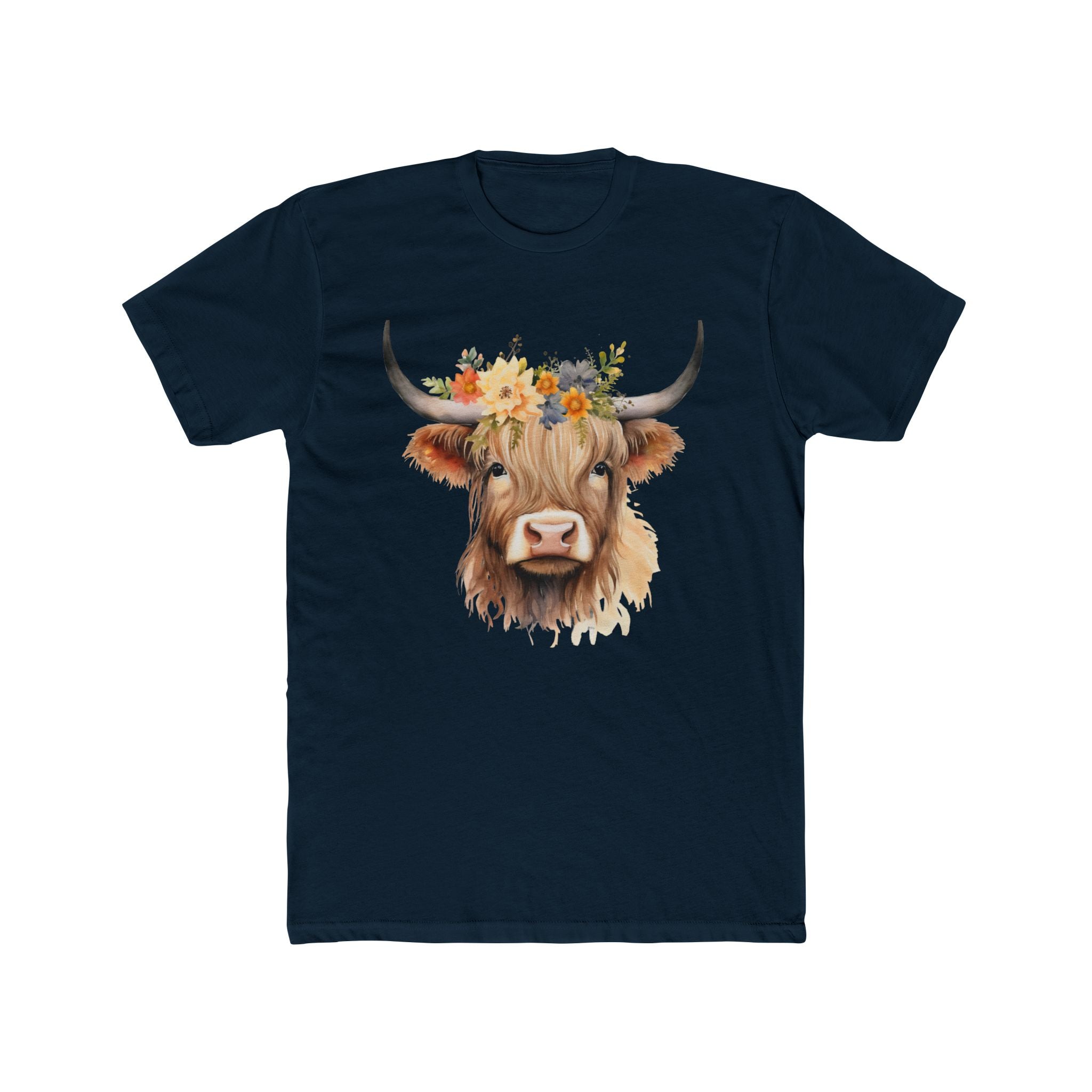 Fearlesss Highland Cow - Watercolor Floral Art