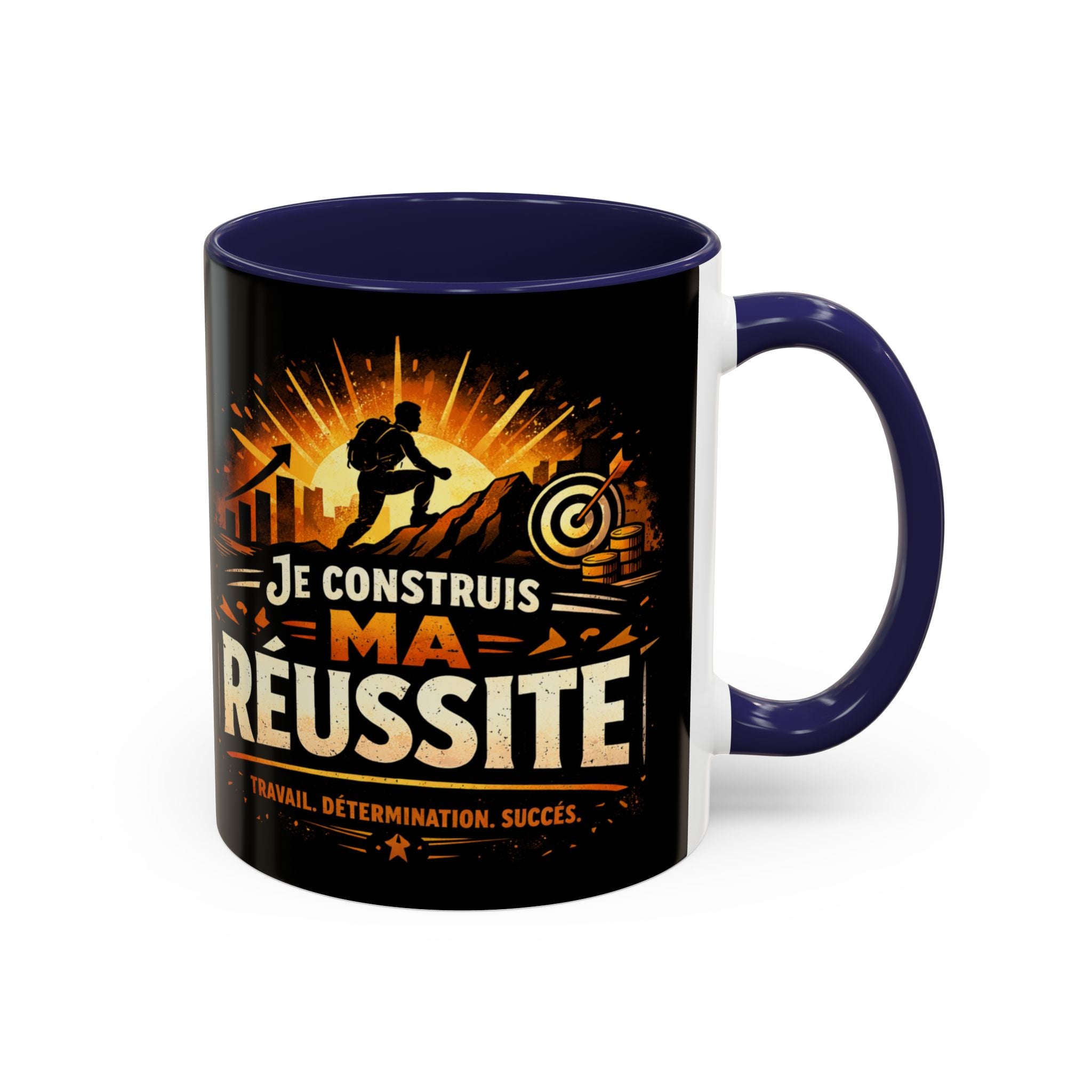 Motivational Coffee Mug — "Je Construis Ma Réussite" French Success Quote