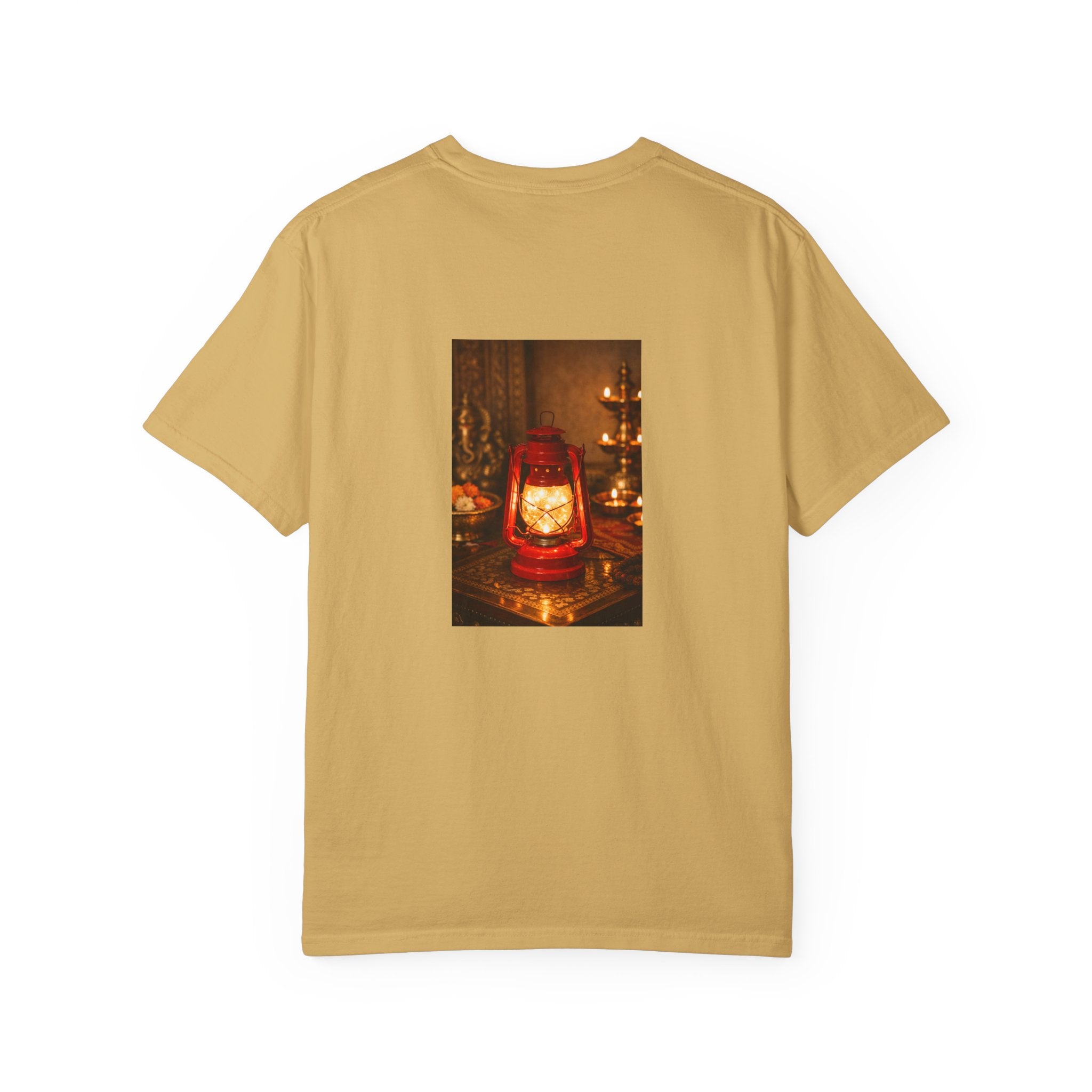 Lantern Altar T-Shirt — Vintage Oil Lantern Prayer Tee