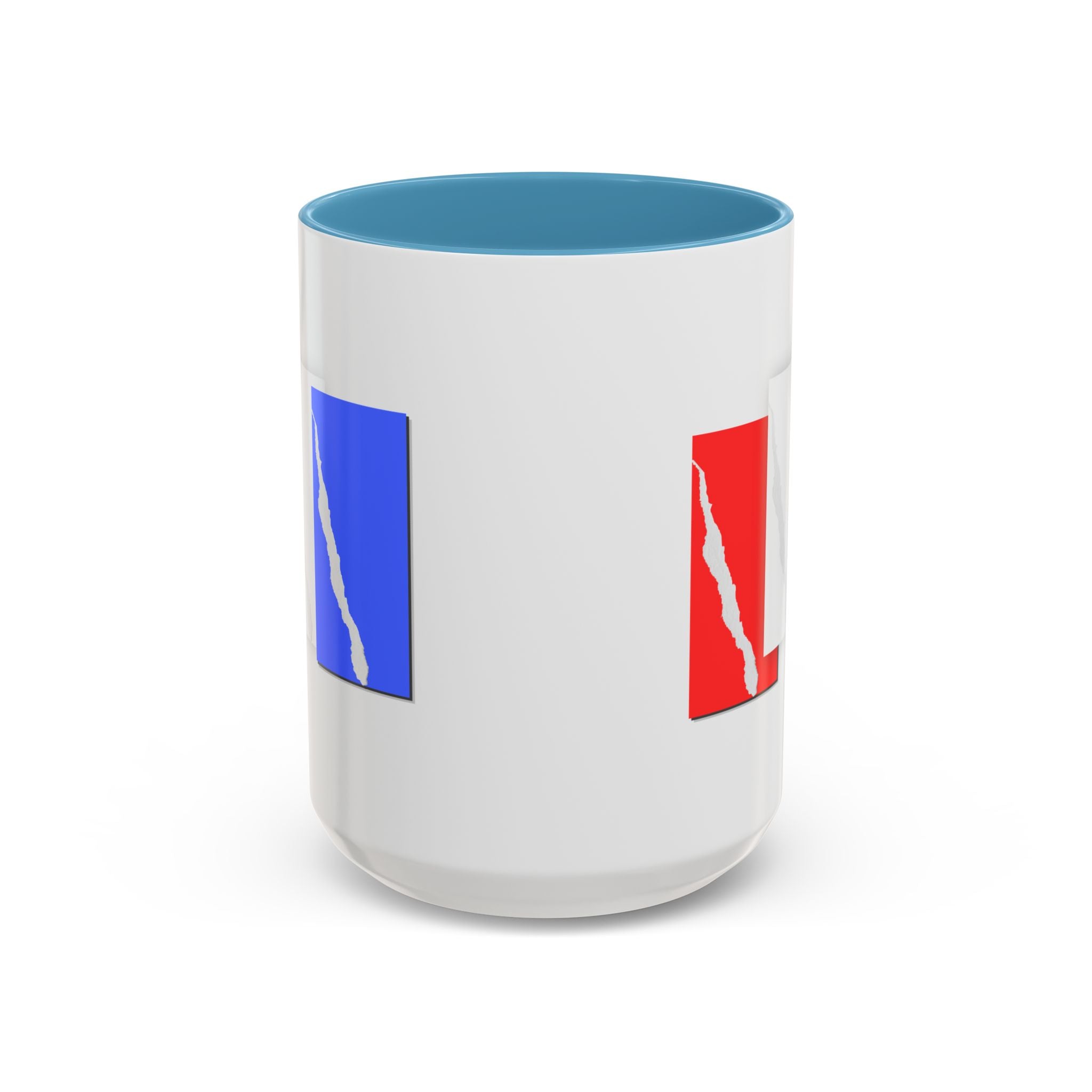 Accent Coffee Mug — Red, White & Blue Abstract Stripe Design (11/15oz)