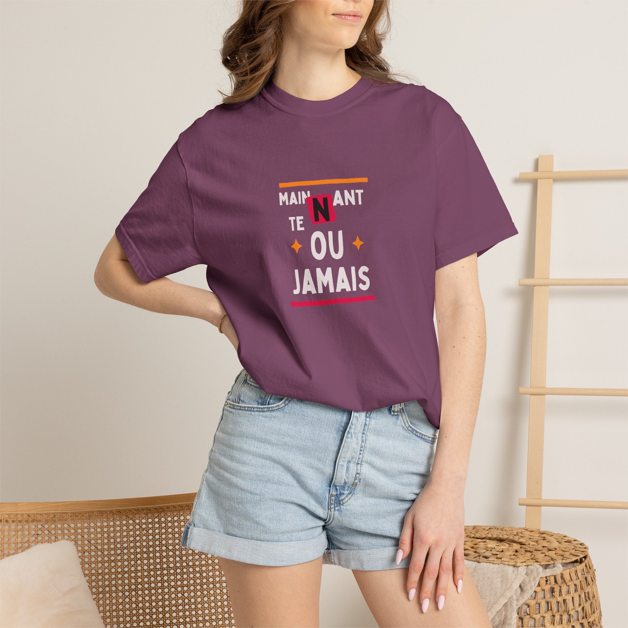 French Phrase Graphic T-Shirt — "Maintenant' Ou Jamais"