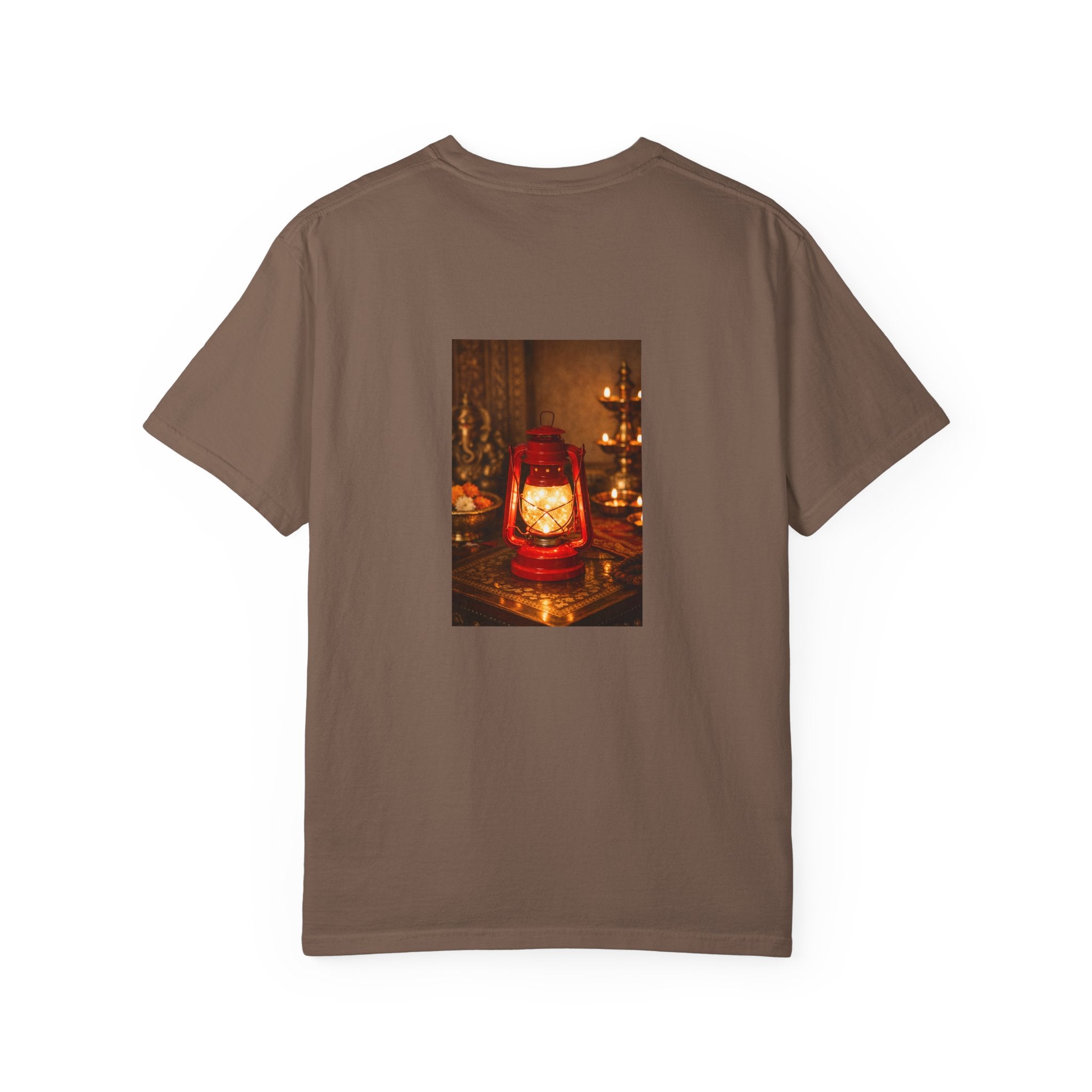 Lantern Altar T-Shirt — Vintage Oil Lantern Prayer Tee
