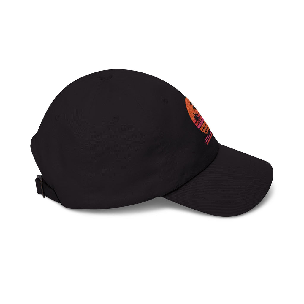 Dad Cap — Retro Sunset Palm Tree Embroidered Hat