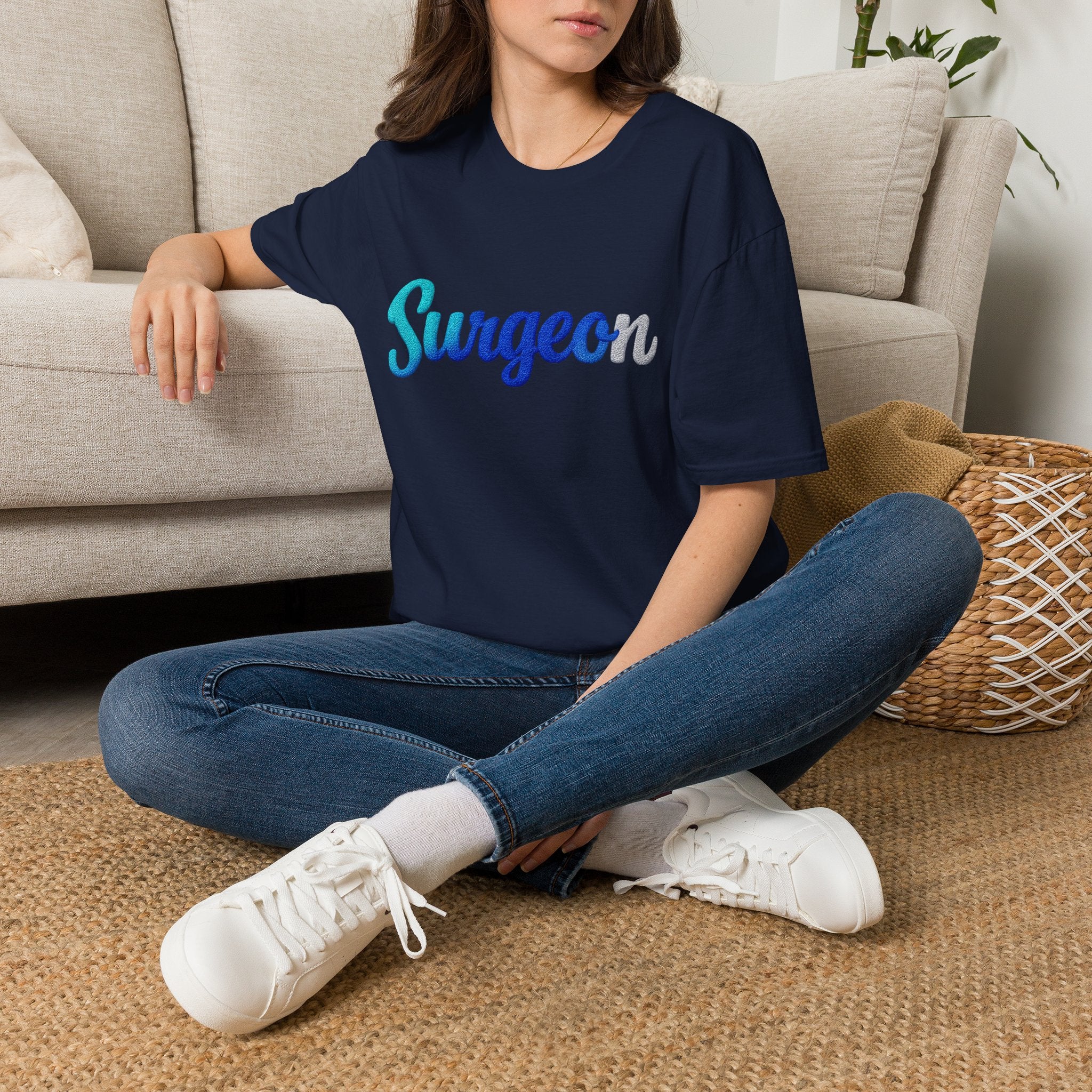 Surgeon Script T-Shirt — Blue Gradient Medical Pride Tee