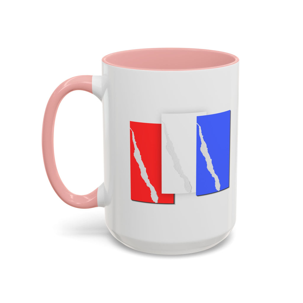 Accent Coffee Mug — Red, White & Blue Abstract Stripe Design (11/15oz)