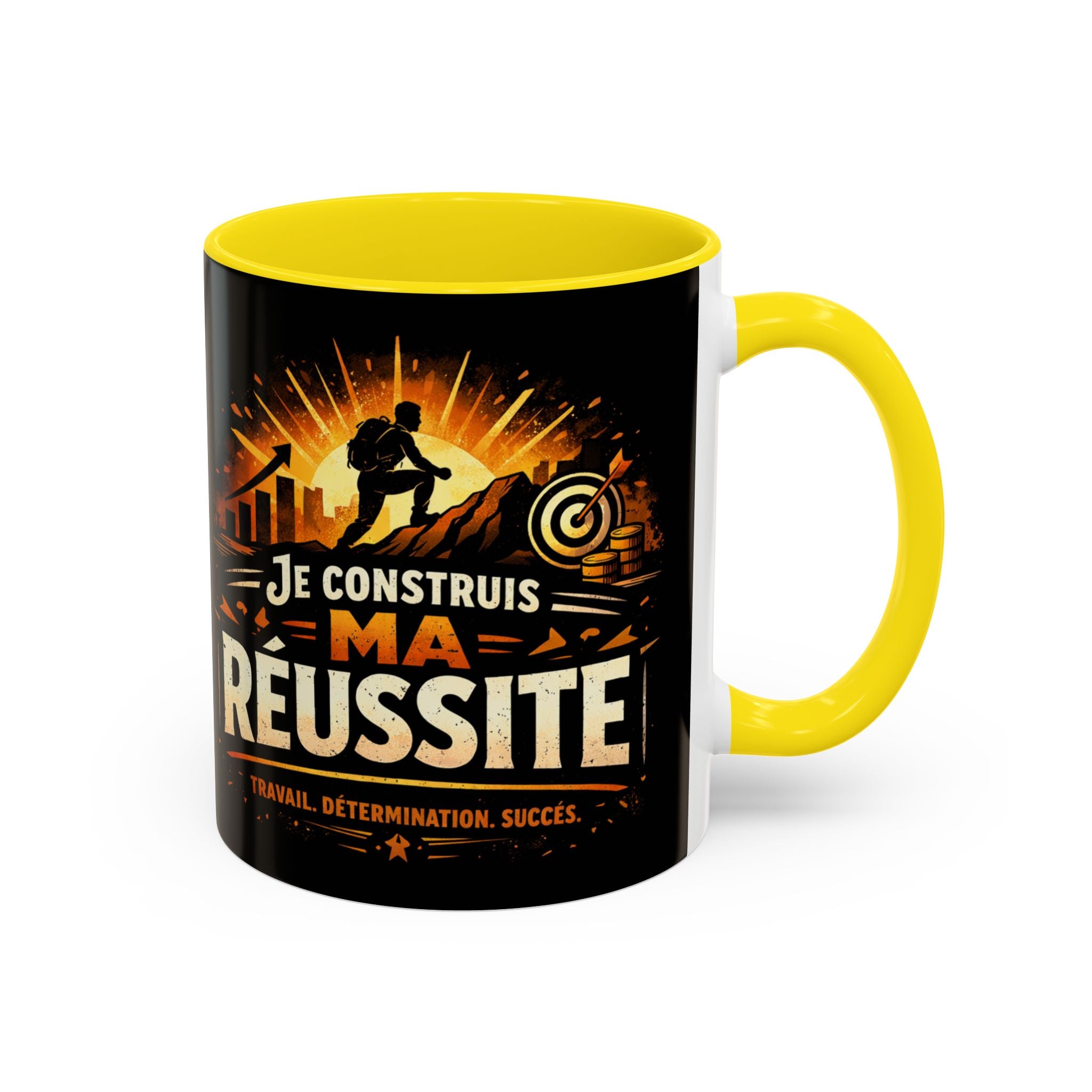 Motivational Coffee Mug — "Je Construis Ma Réussite" French Success Quote