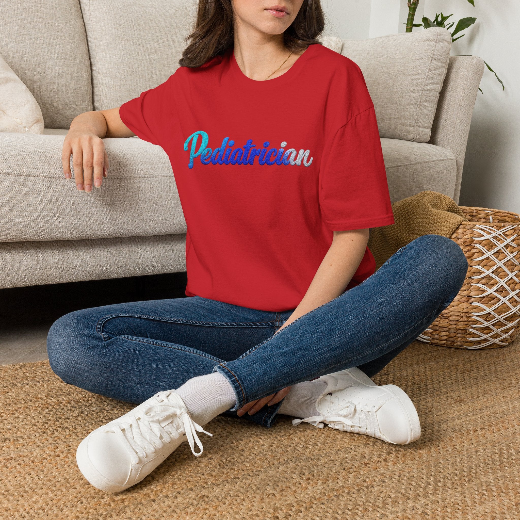 Pediatrician Script Tee — Blue Gradient Pediatric Doctor Shirt