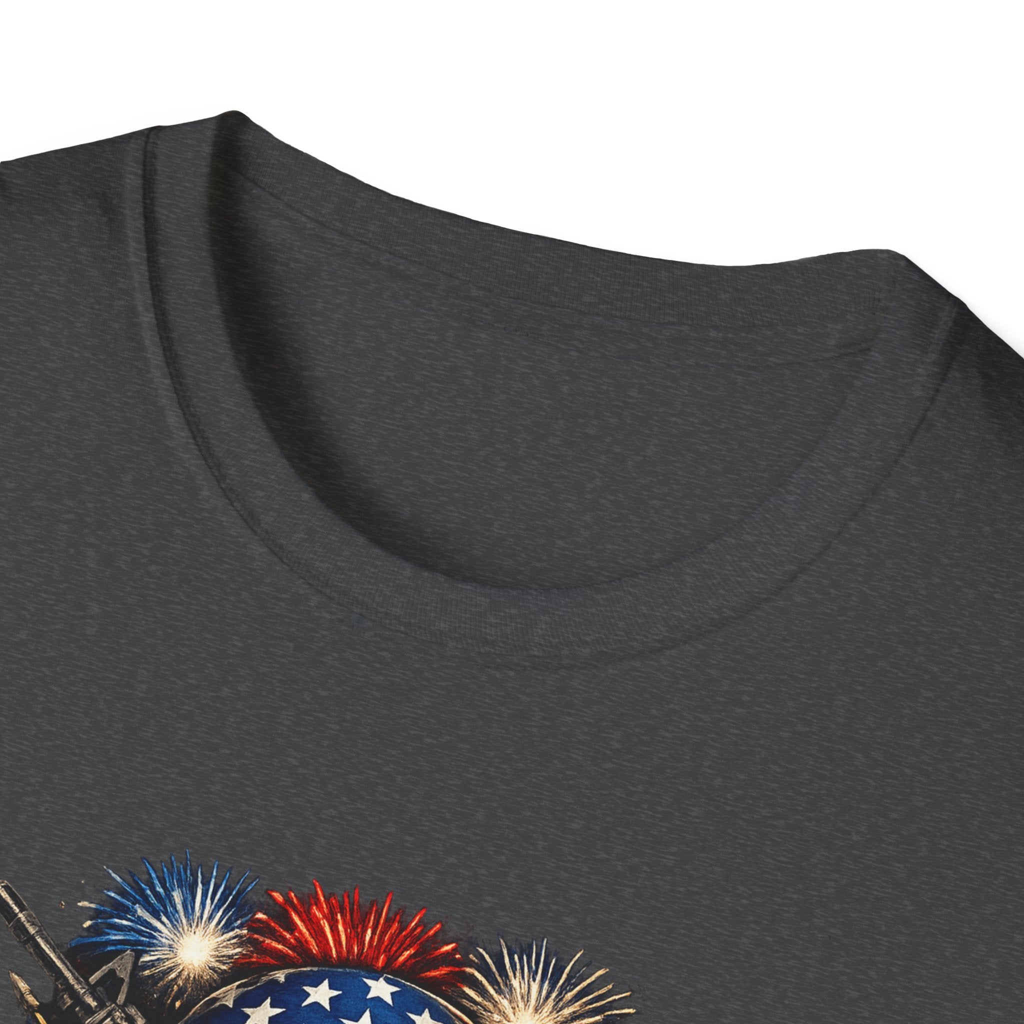 Patriotic Skull Tee "Death Before Defeat" - American Flag Military Graphic T-Shirt