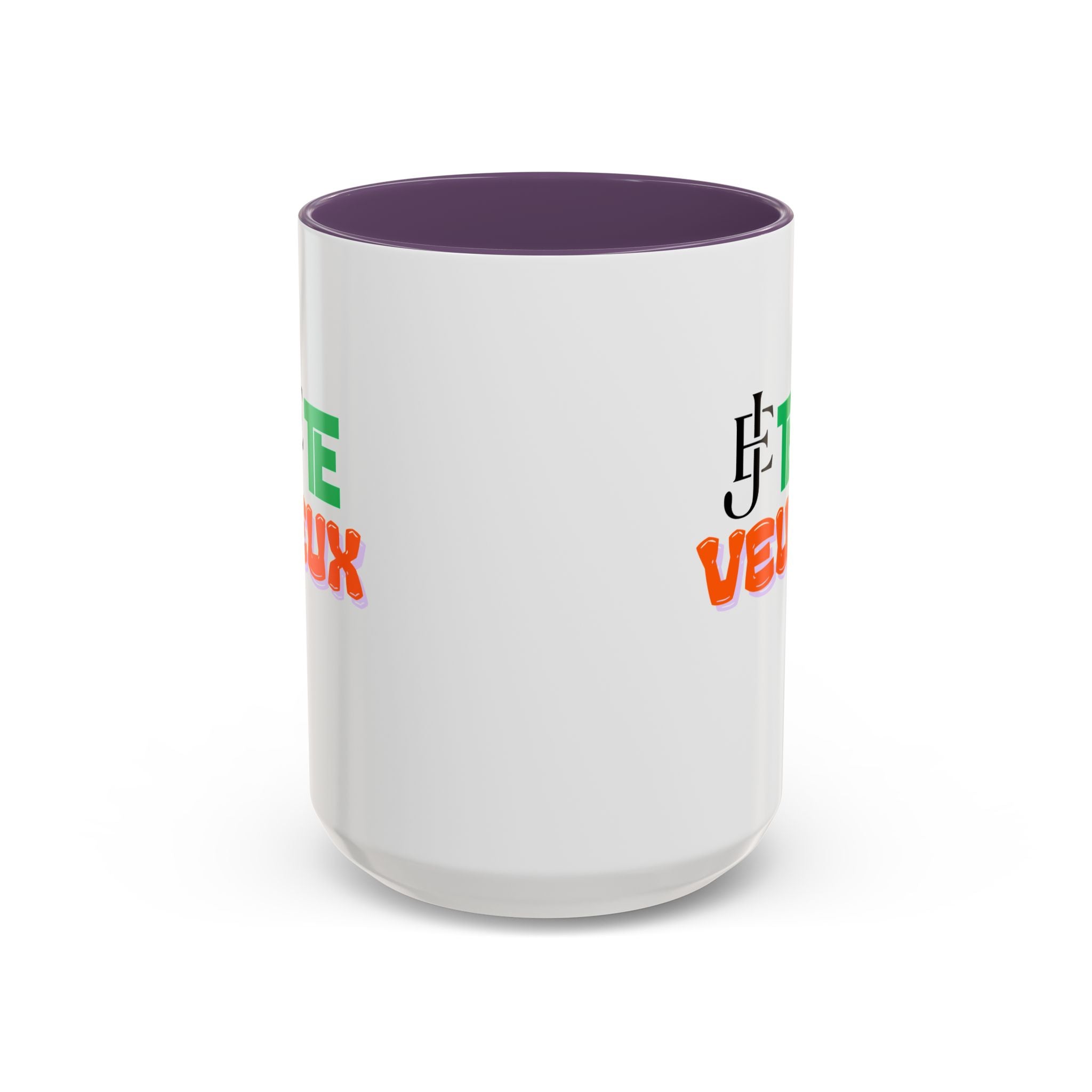 French Phrase Accent Mug — "Je Te Veux" Colorful Ceramic Coffee Mug (11/15oz)