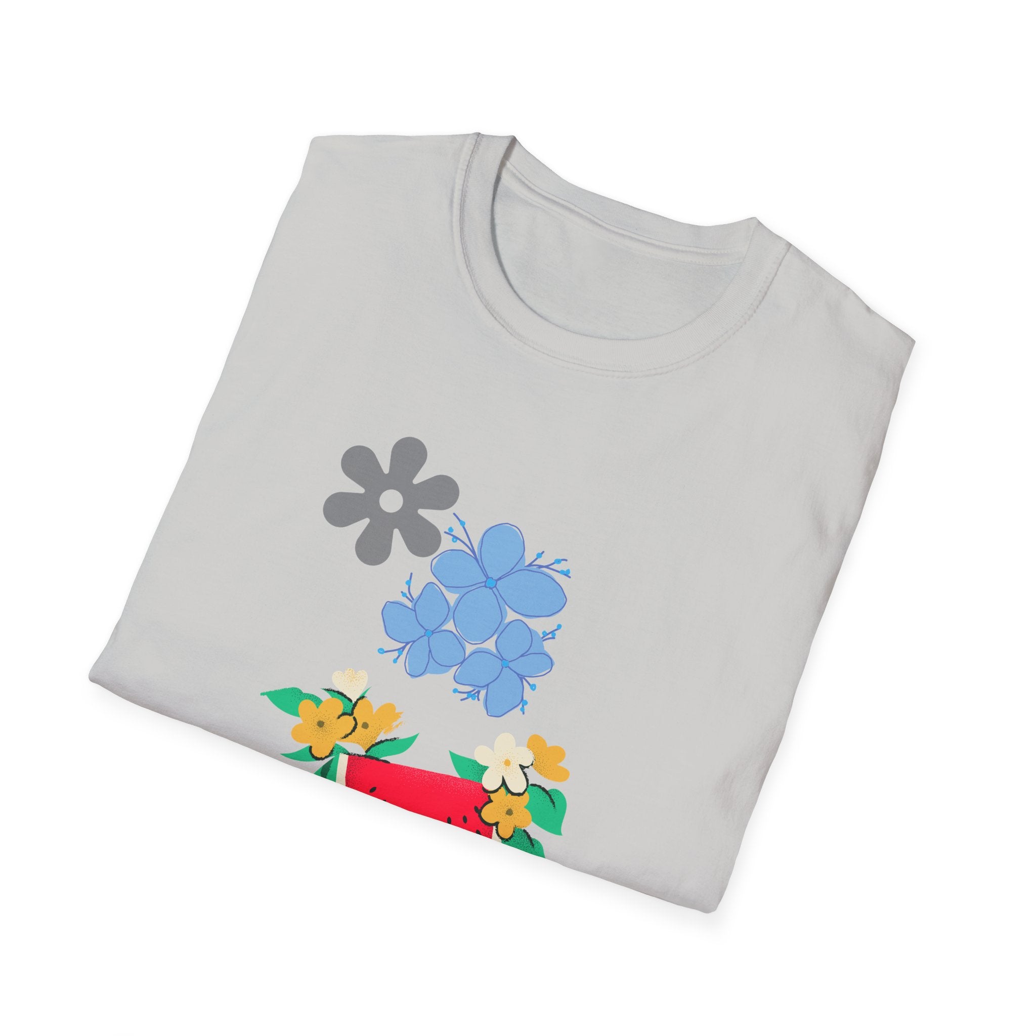 Watermelon Blossom Tee — Floral Fruit Graphic T-Shirt