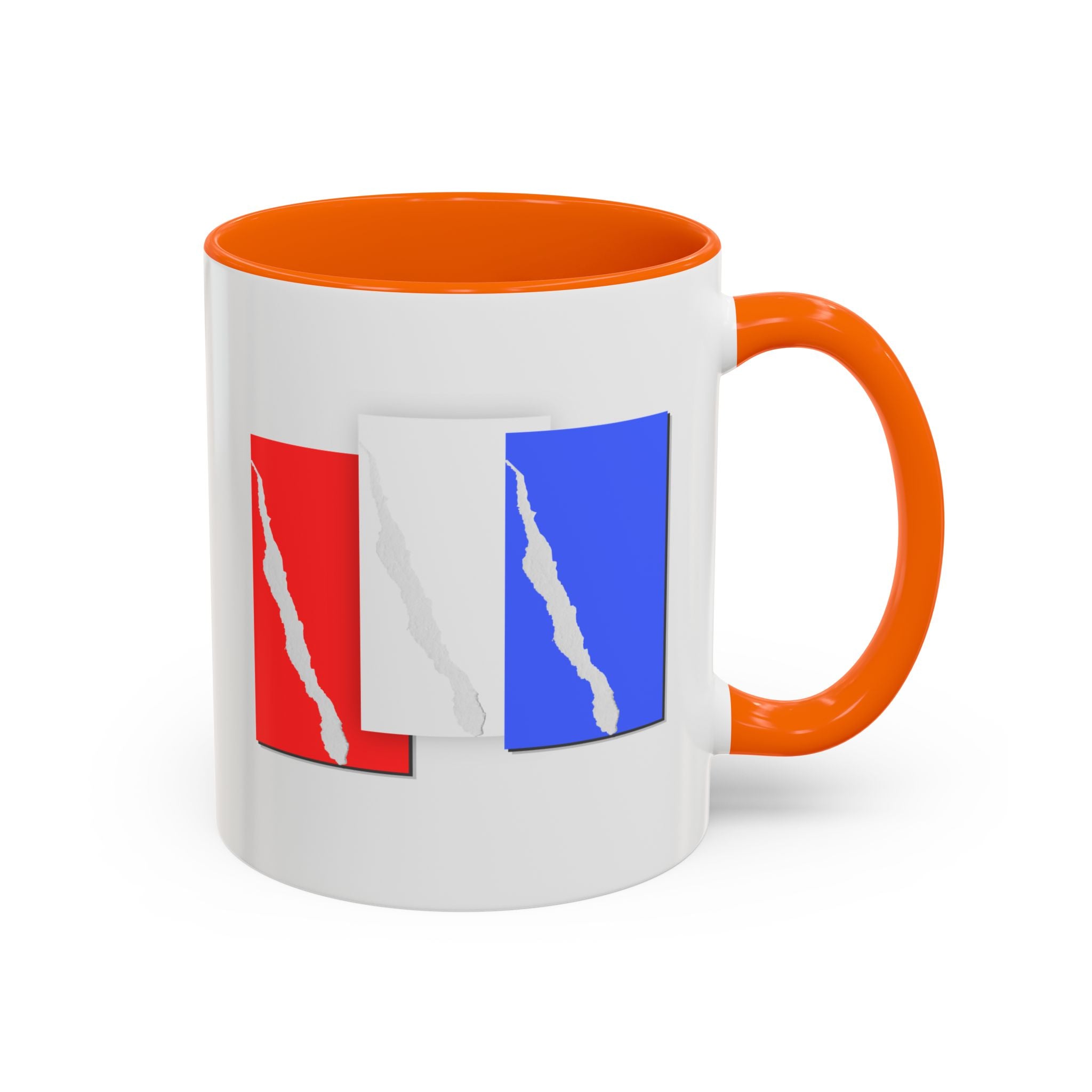 Accent Coffee Mug — Red, White & Blue Abstract Stripe Design (11/15oz)