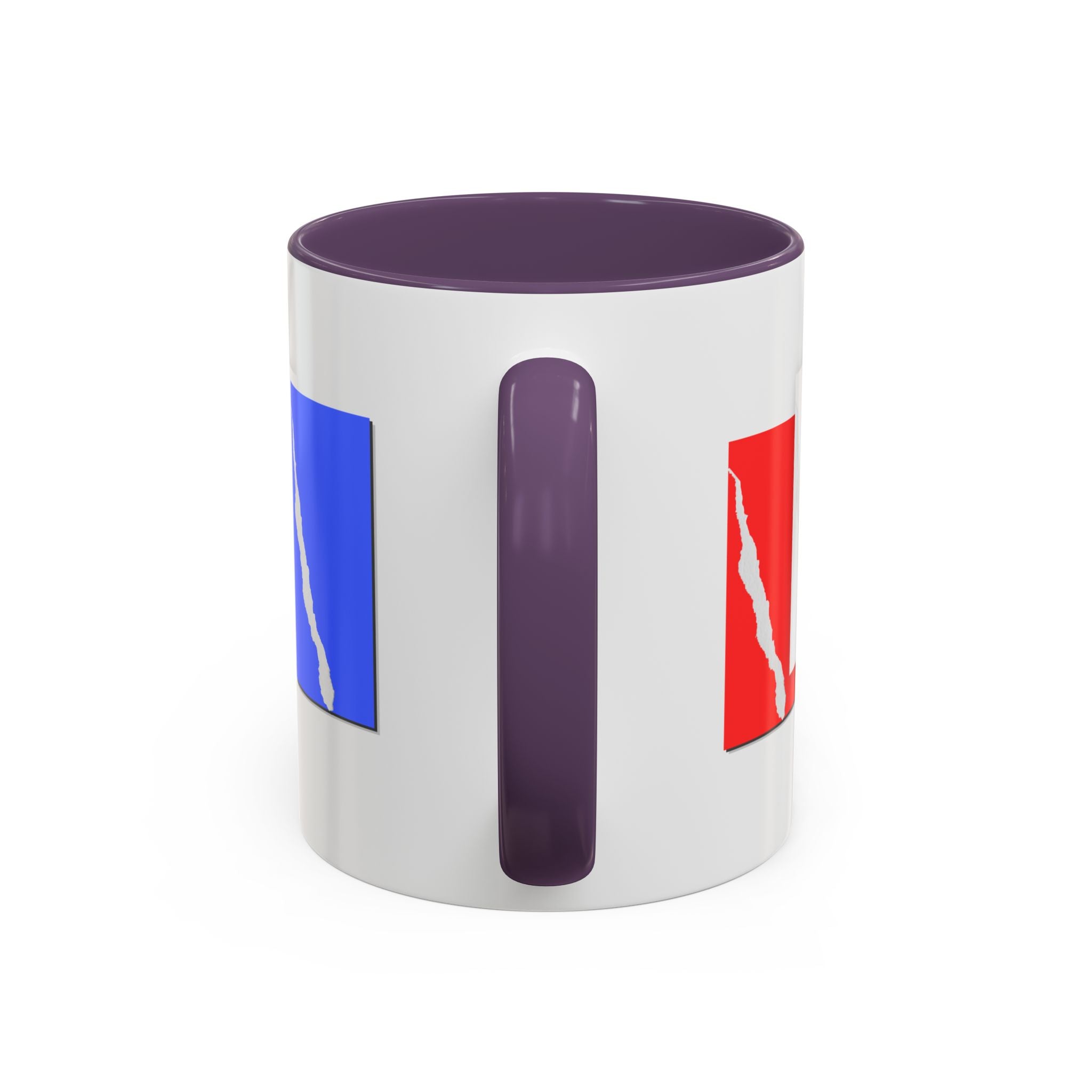 Accent Coffee Mug — Red, White & Blue Abstract Stripe Design (11/15oz)